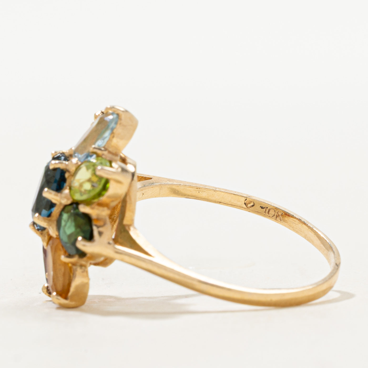 Rainbow Flower Cocktail Ring | 4.40ctw | SZ 8.75