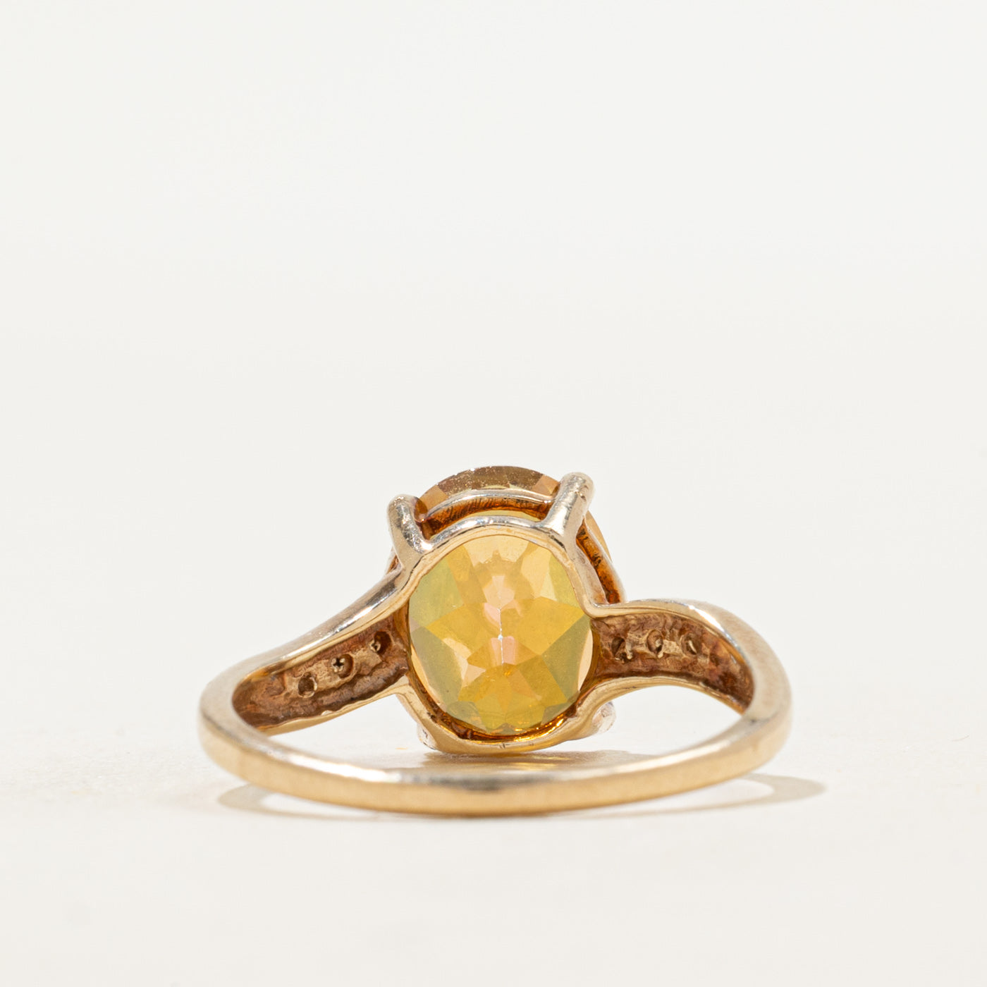 Mystic Topaz & Diamond Bypass Ring | 3.02ct, 0.01ctw | SZ 6.75