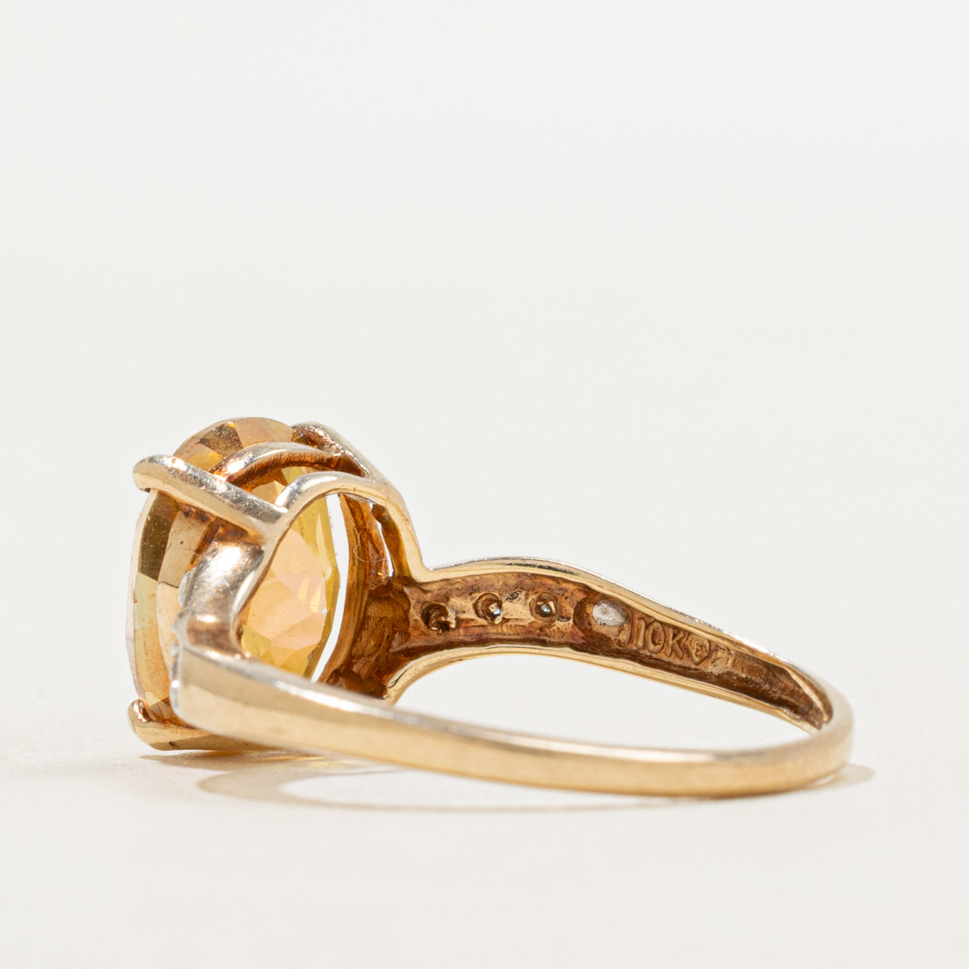 Mystic Topaz & Diamond Bypass Ring | 3.02ct, 0.01ctw | SZ 6.75