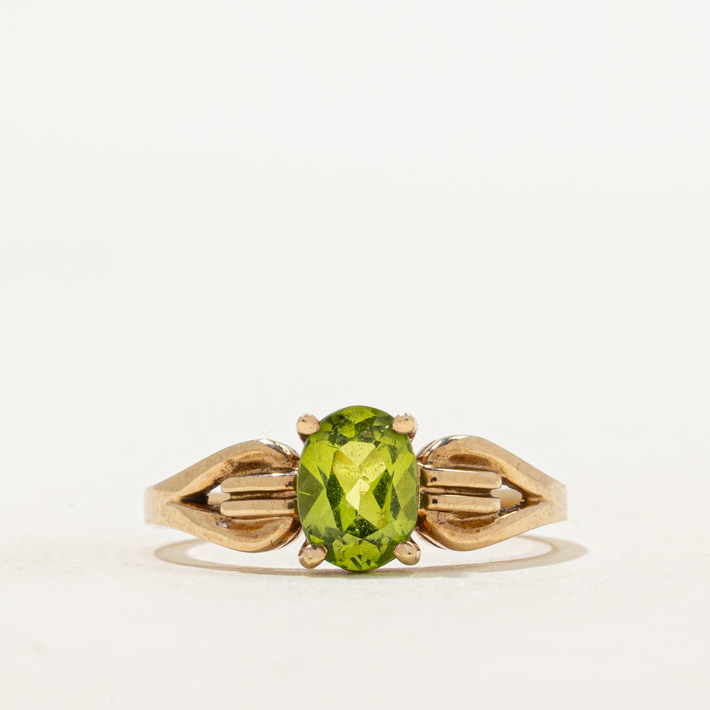 Oval Cut Peridot Openwork Ring | 0.75ct | SZ 6
