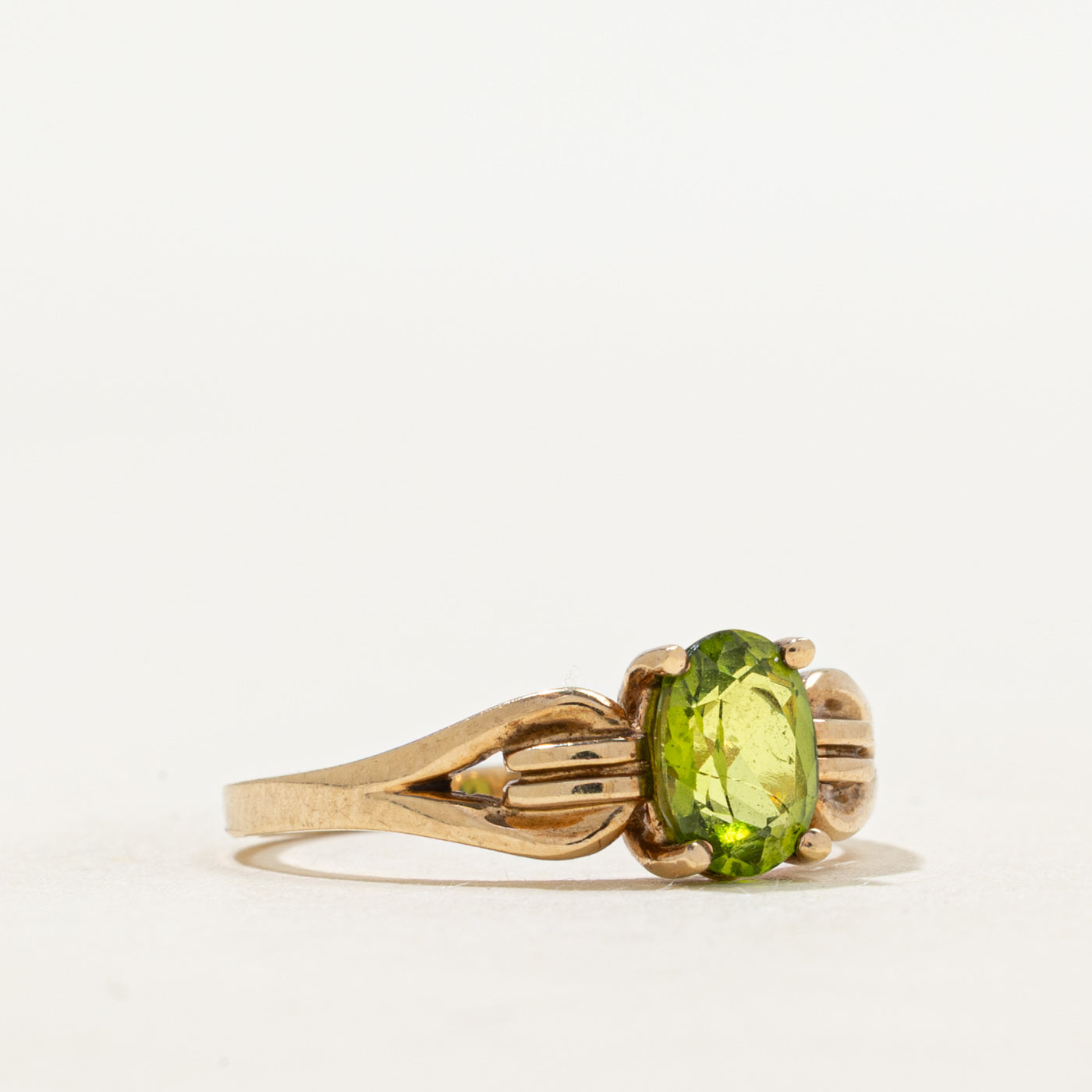 Oval Cut Peridot Openwork Ring | 0.75ct | SZ 6