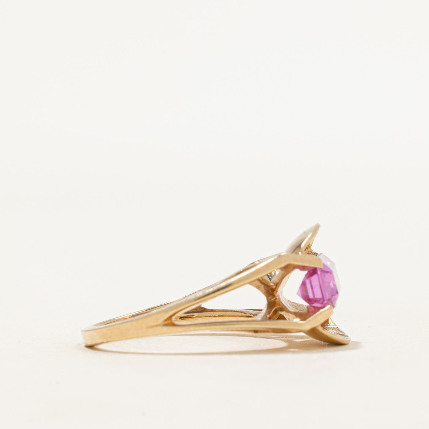 Synthetic Pink Spinel Abstract Cocktail Ring | 1.96ct | SZ 5.5