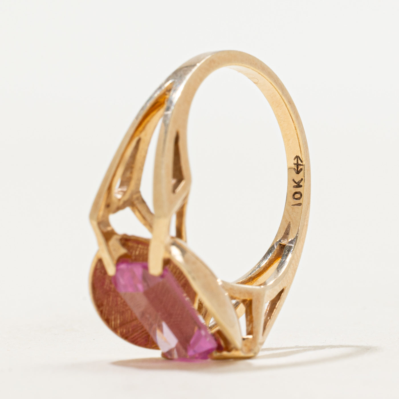 Synthetic Pink Spinel Abstract Cocktail Ring | 1.96ct | SZ 5.5