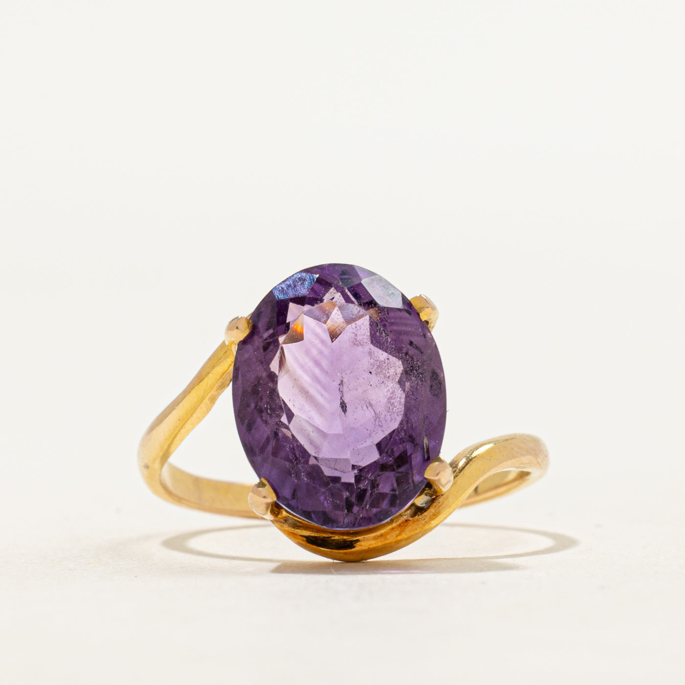 Oval Cut Amethyst Bypass Cocktail Ring | 4.17ct | SZ 5.5