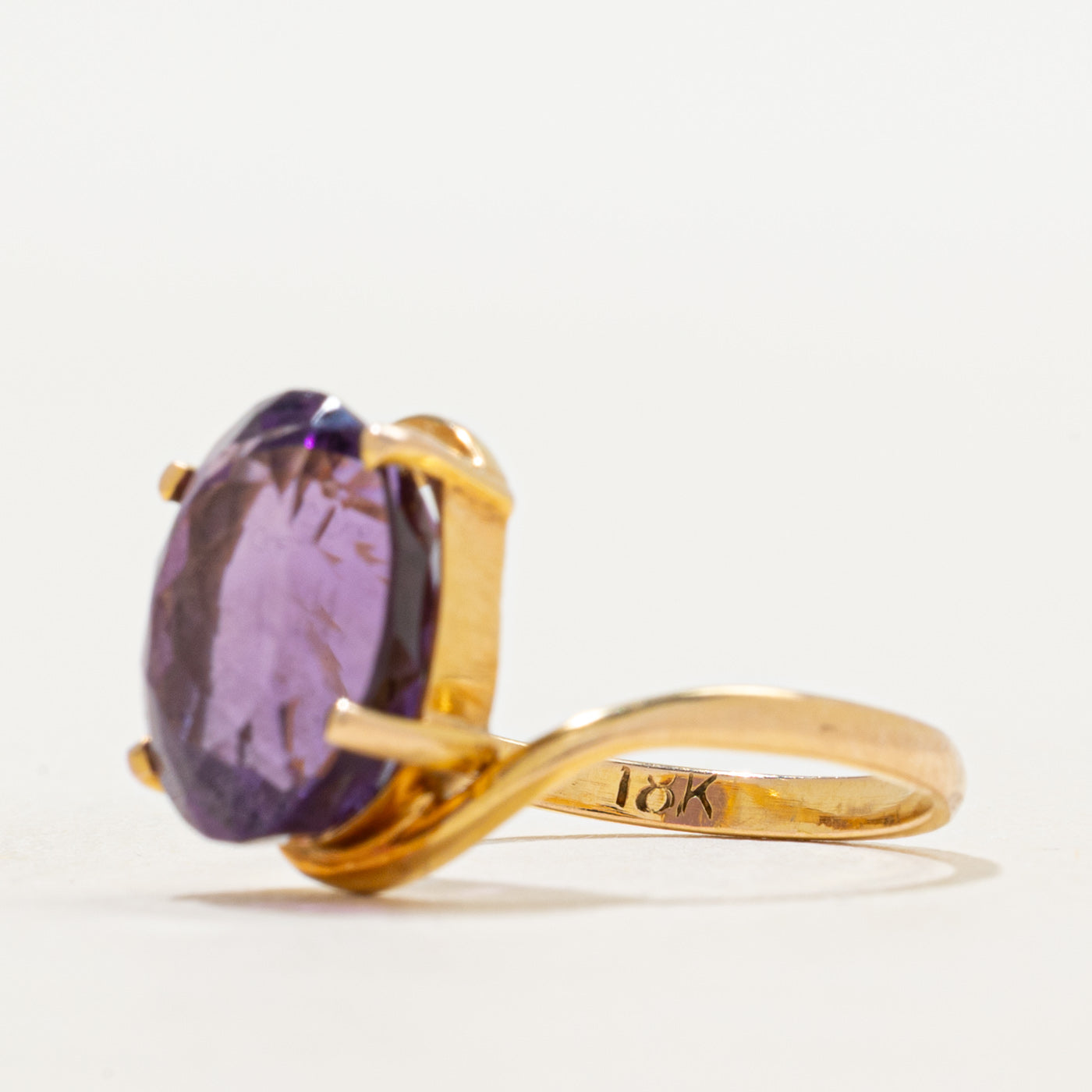 Oval Cut Amethyst Bypass Cocktail Ring | 4.17ct | SZ 5.5