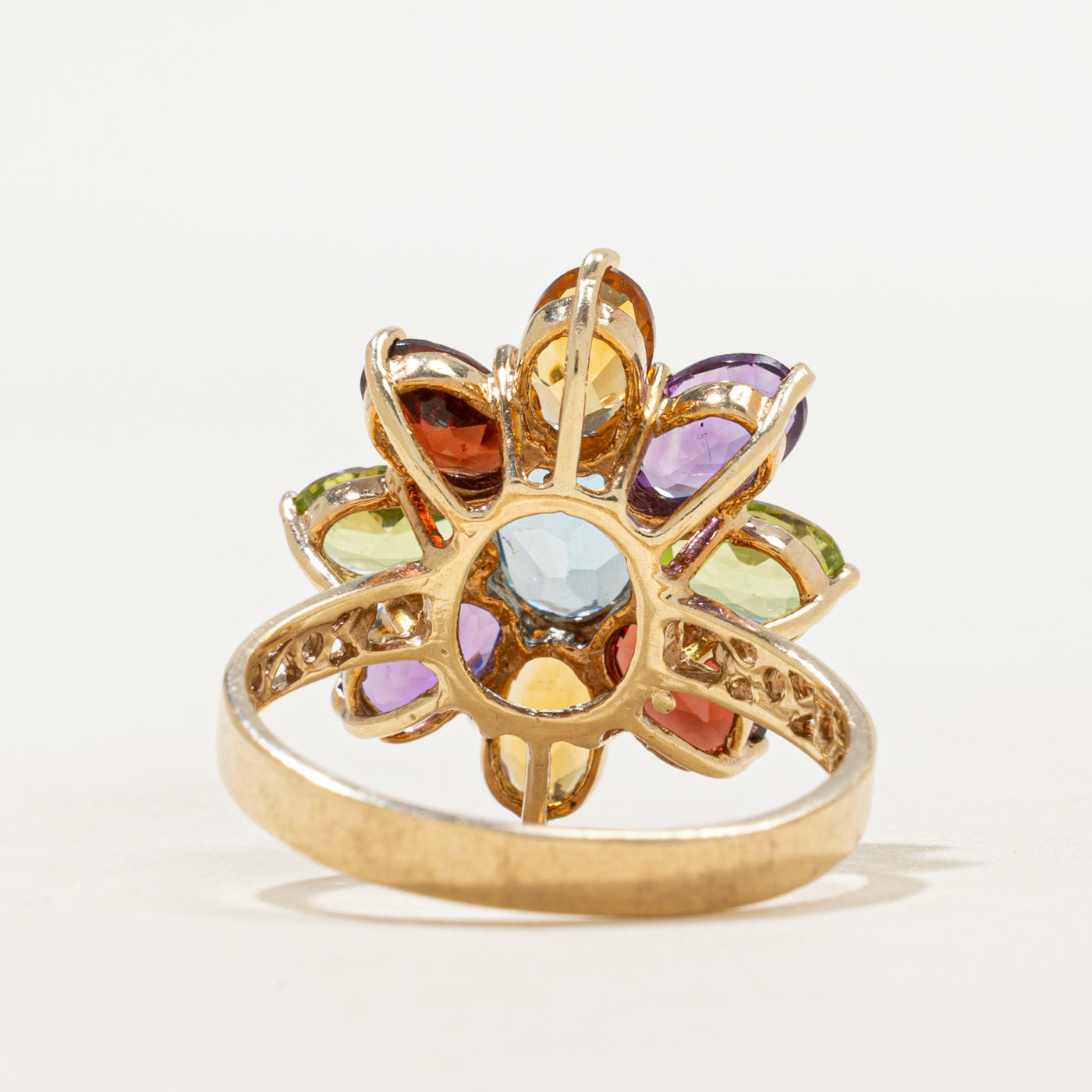 Multi Gemstone Cluster Floral Cocktail Ring | 5.21ctw | SZ 6.75