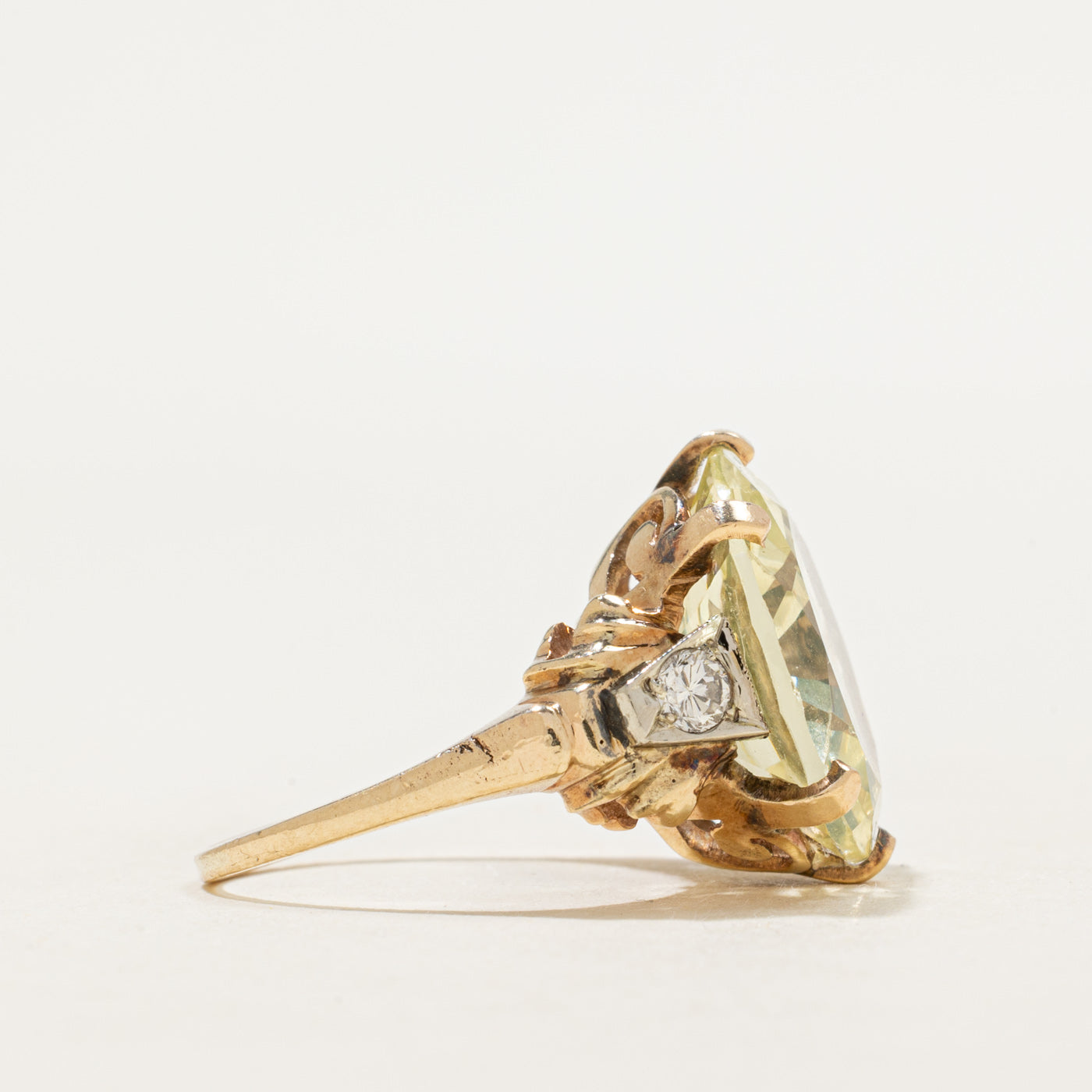 Synthetic Spinel & Diamond Scrollwork Cocktail Ring | 11.75ct, 0.20ctw | SZ 4.75