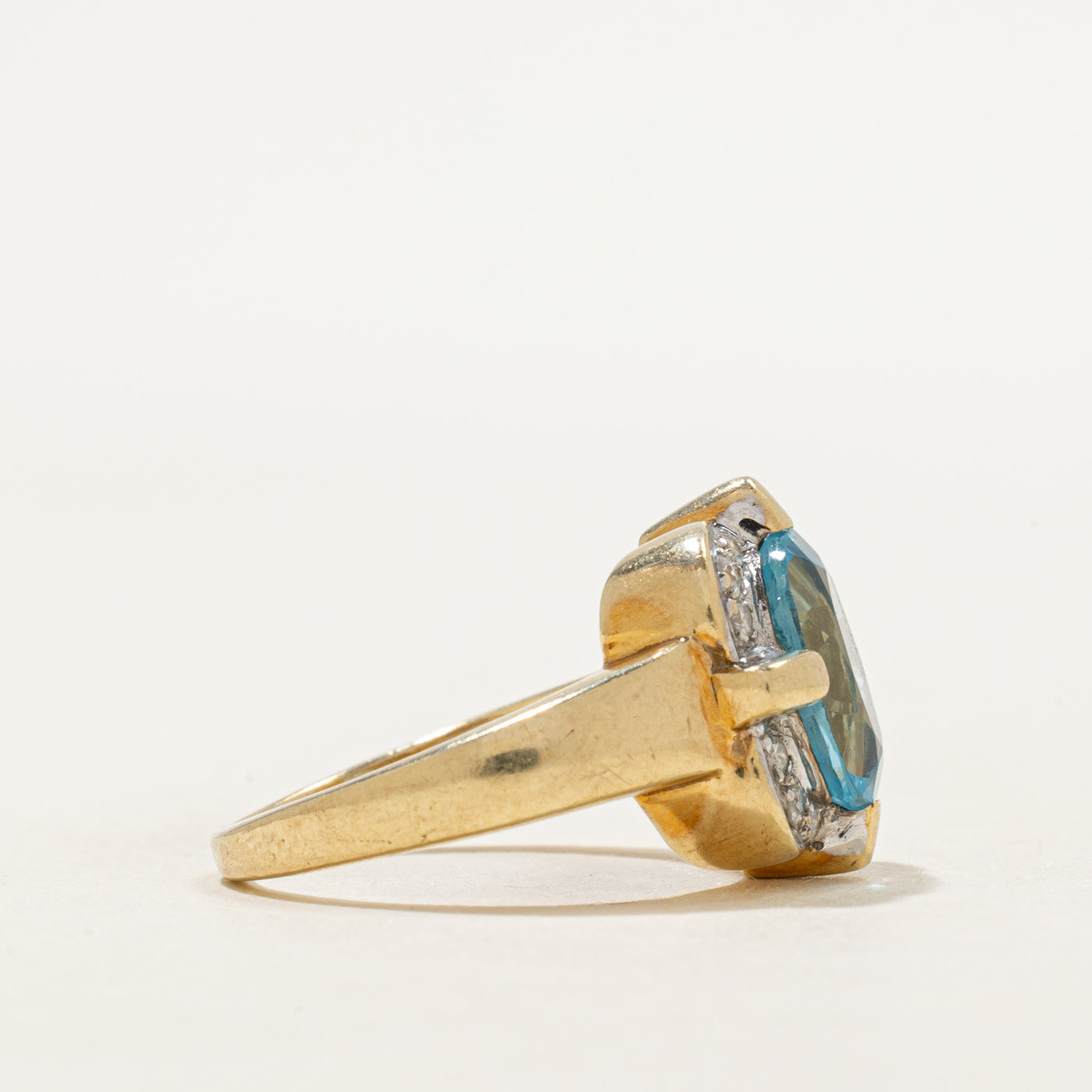 Blue Topaz & Diamond Cocktail Ring | 2.71ct, 0.14ctw | SZ 5.75
