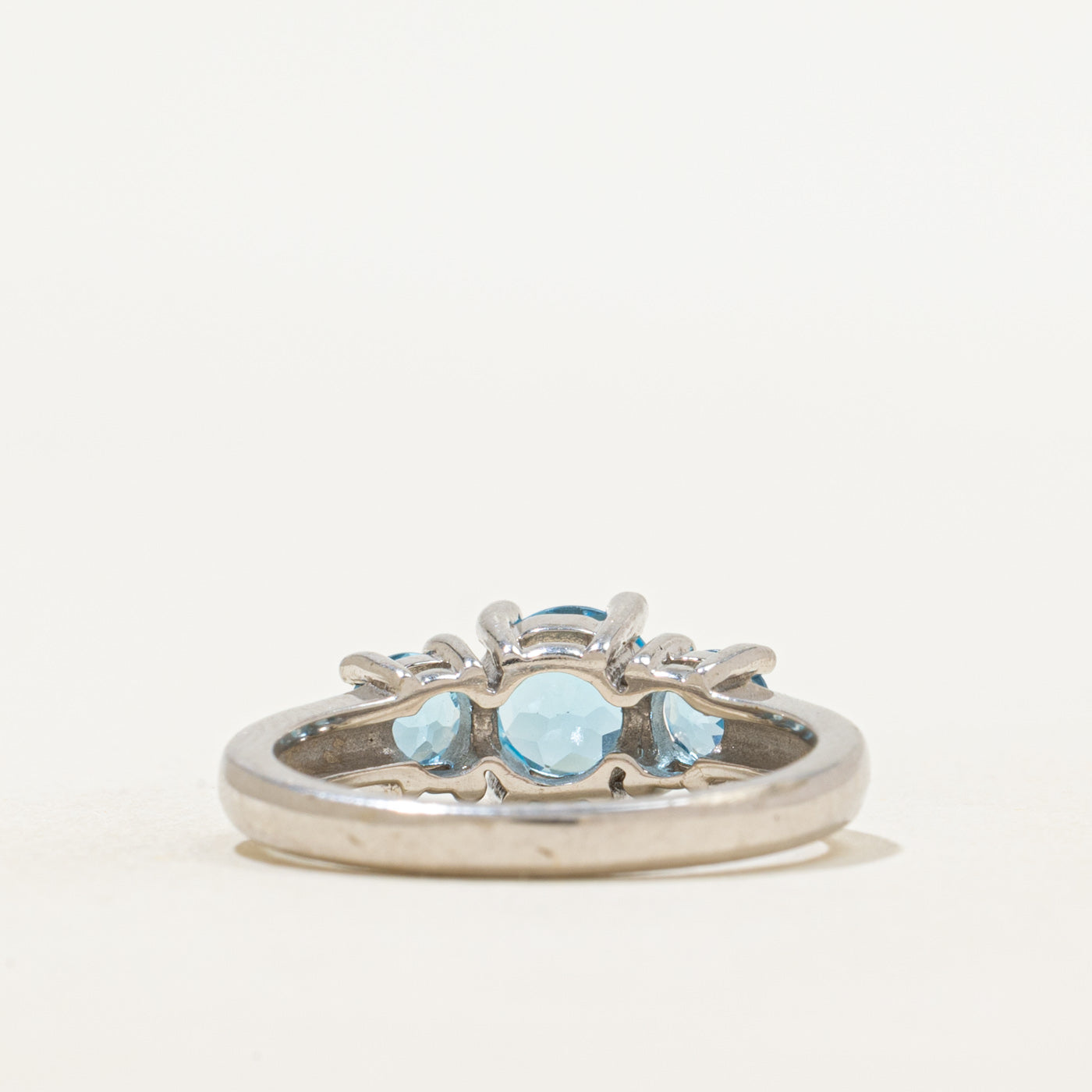 Three Stone Blue Topaz Ring | 1.27ctw | SZ 6.5