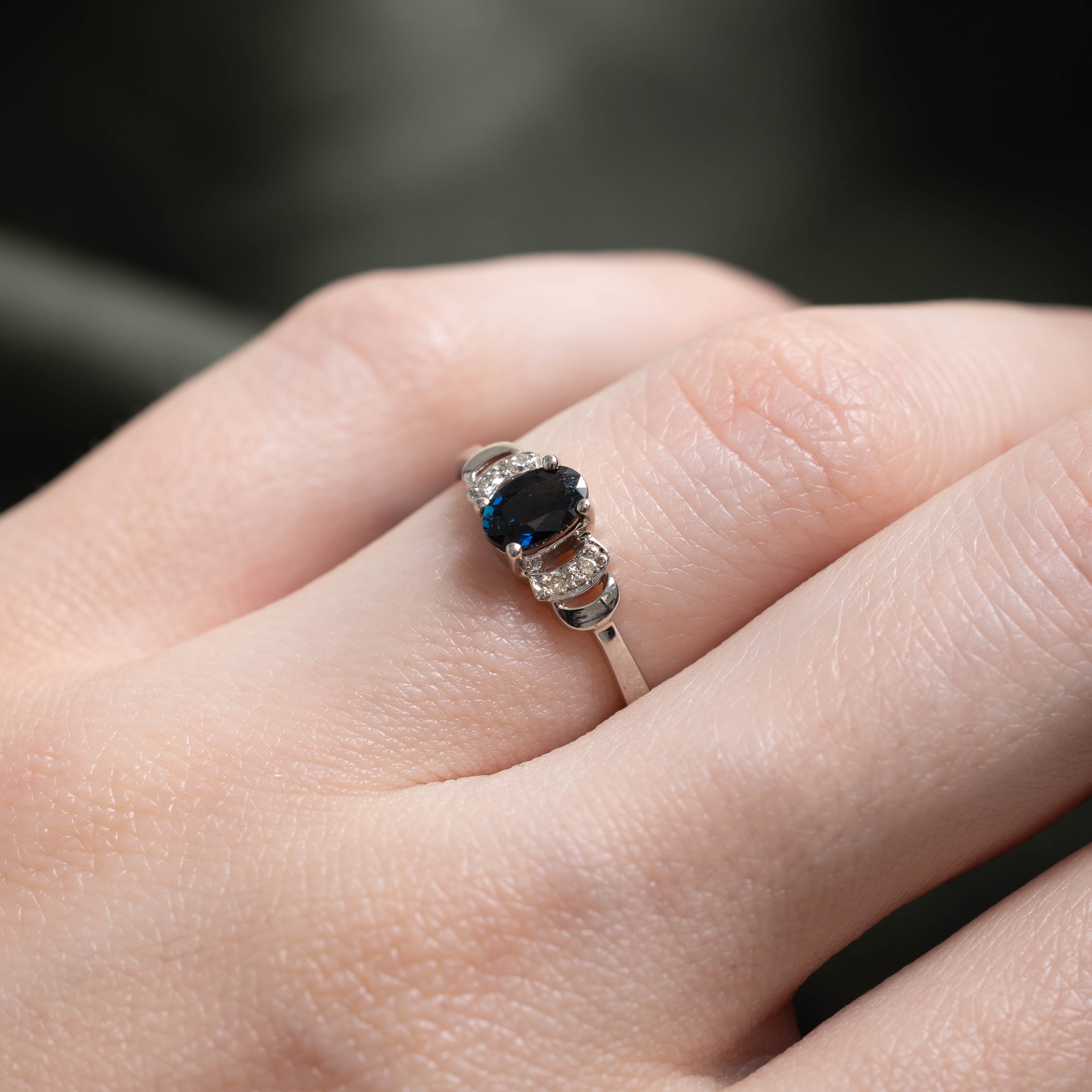 18k Sapphire & Diamond Accents Ring | 0.50ct, 0.04ctw | SZ 5