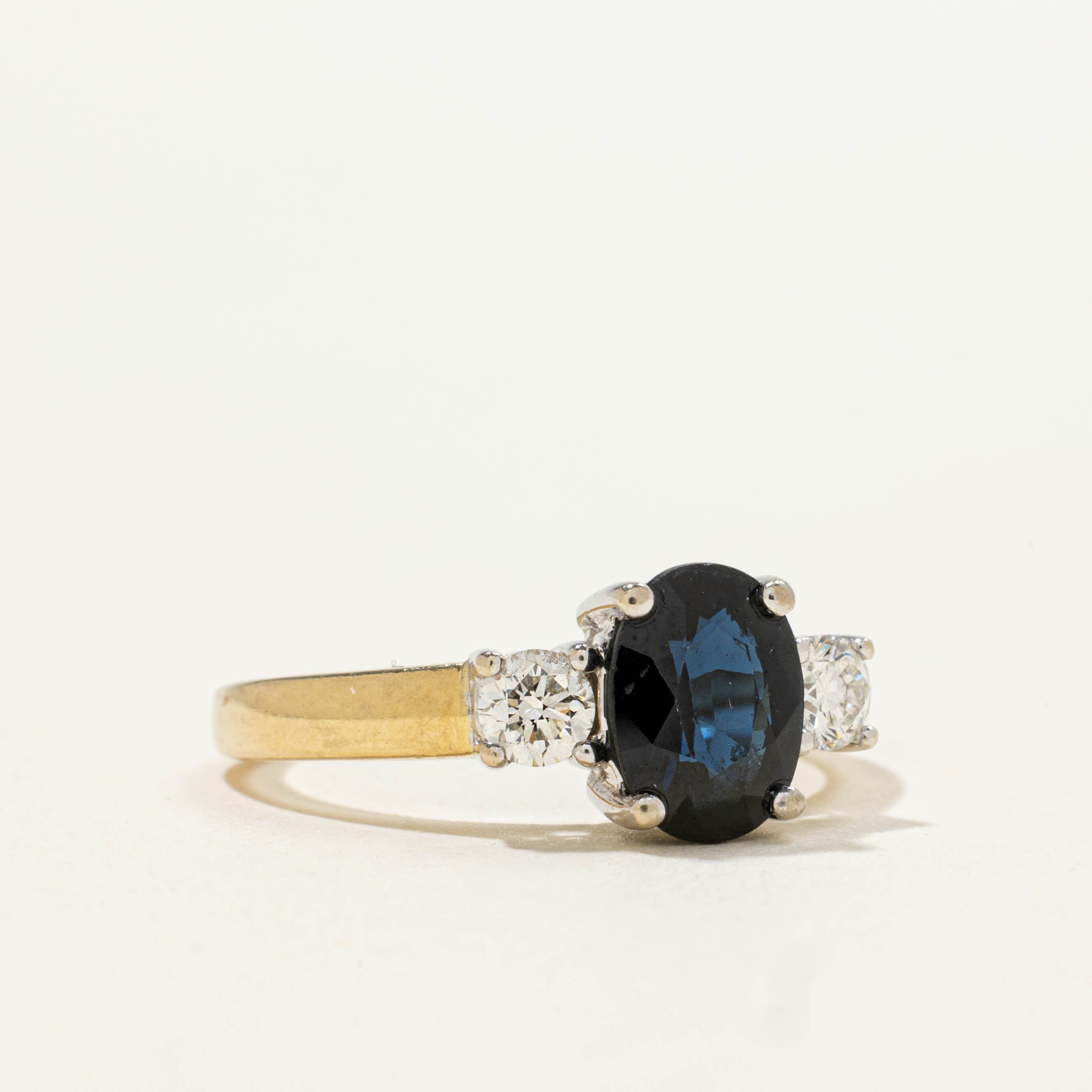 18k Sapphire & Diamond Accents Ring | 1.45ct, 0.30ctw | SZ 6.25