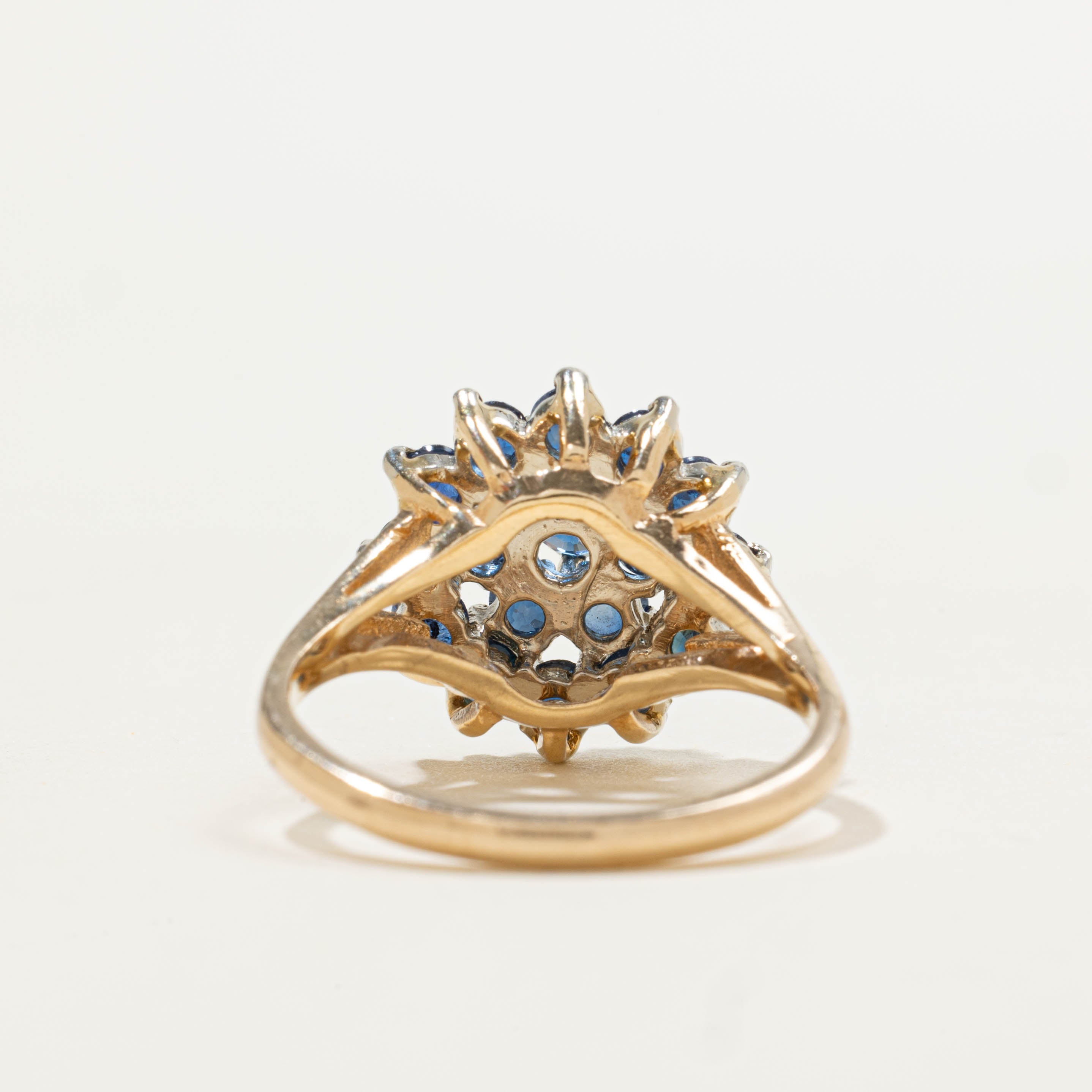 14k Sapphire Petal Cluster Ring | 2.00ctw | SZ 7.25