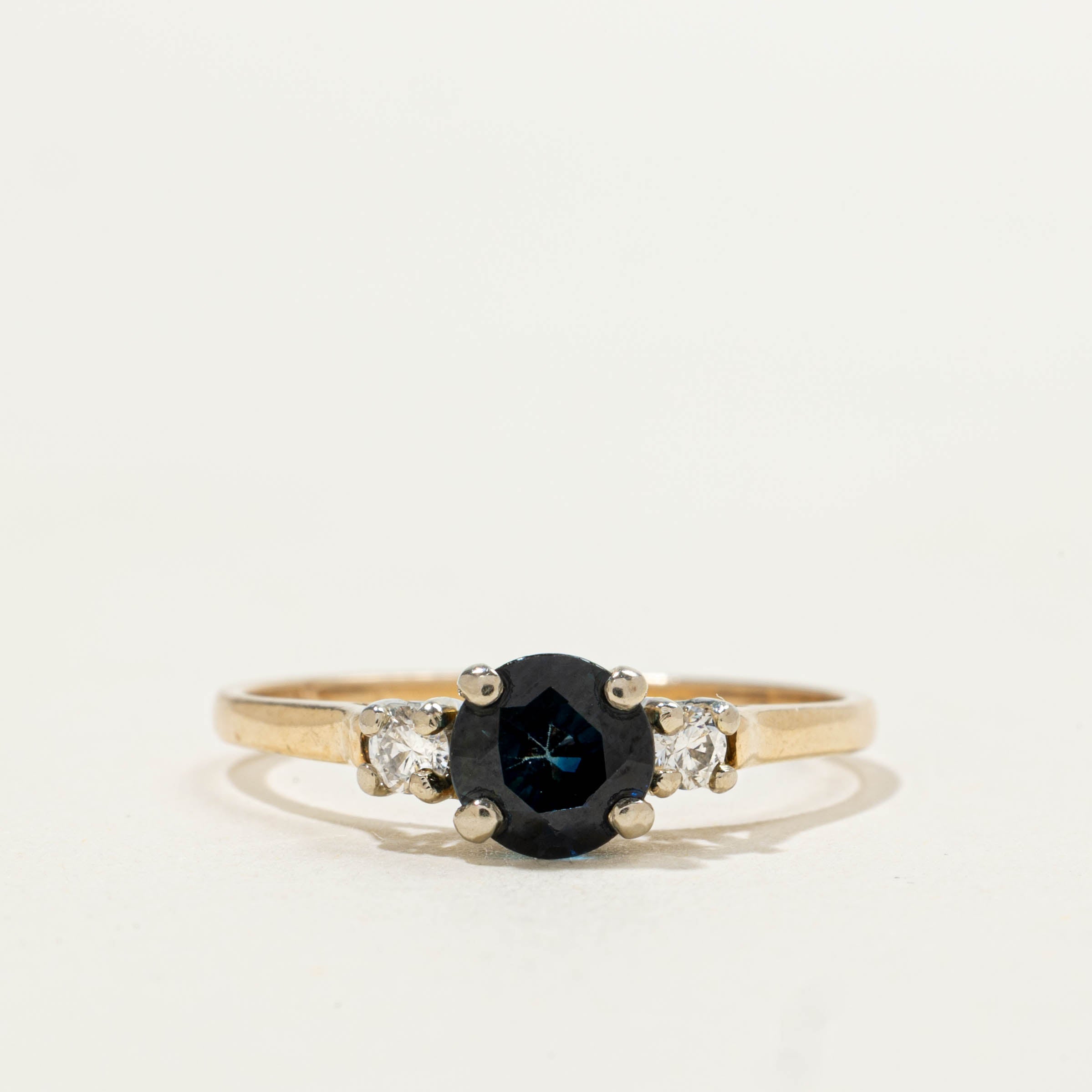 14k Sapphire & Diamond Accents Ring | 0.80ct, 0.10ctw | SZ 7