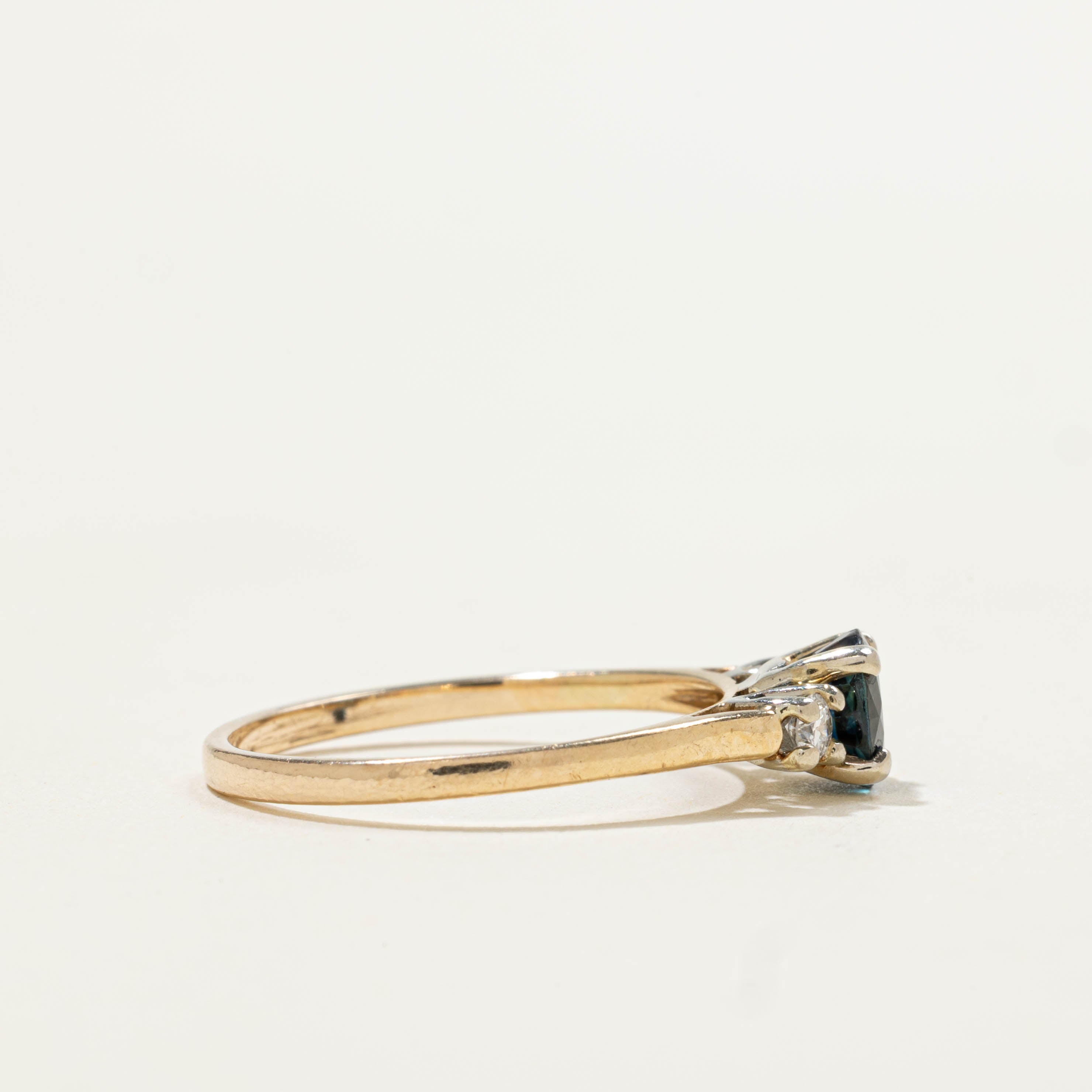 14k Sapphire & Diamond Accents Ring | 0.80ct, 0.10ctw | SZ 7