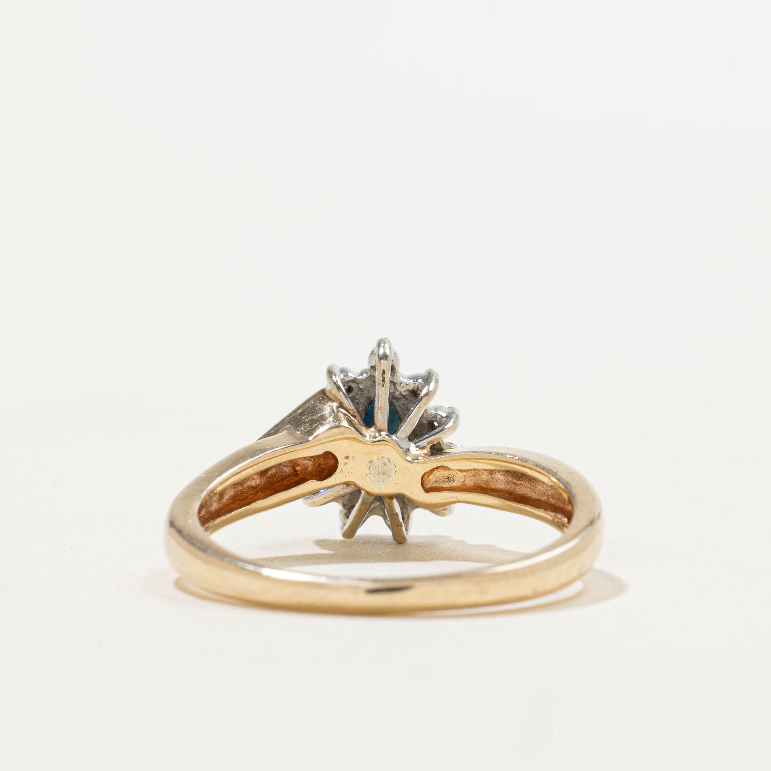 10k Sapphire & Diamond Petal Bypass Ring | 0.42ct, 0.10ctw | SZ 6.25