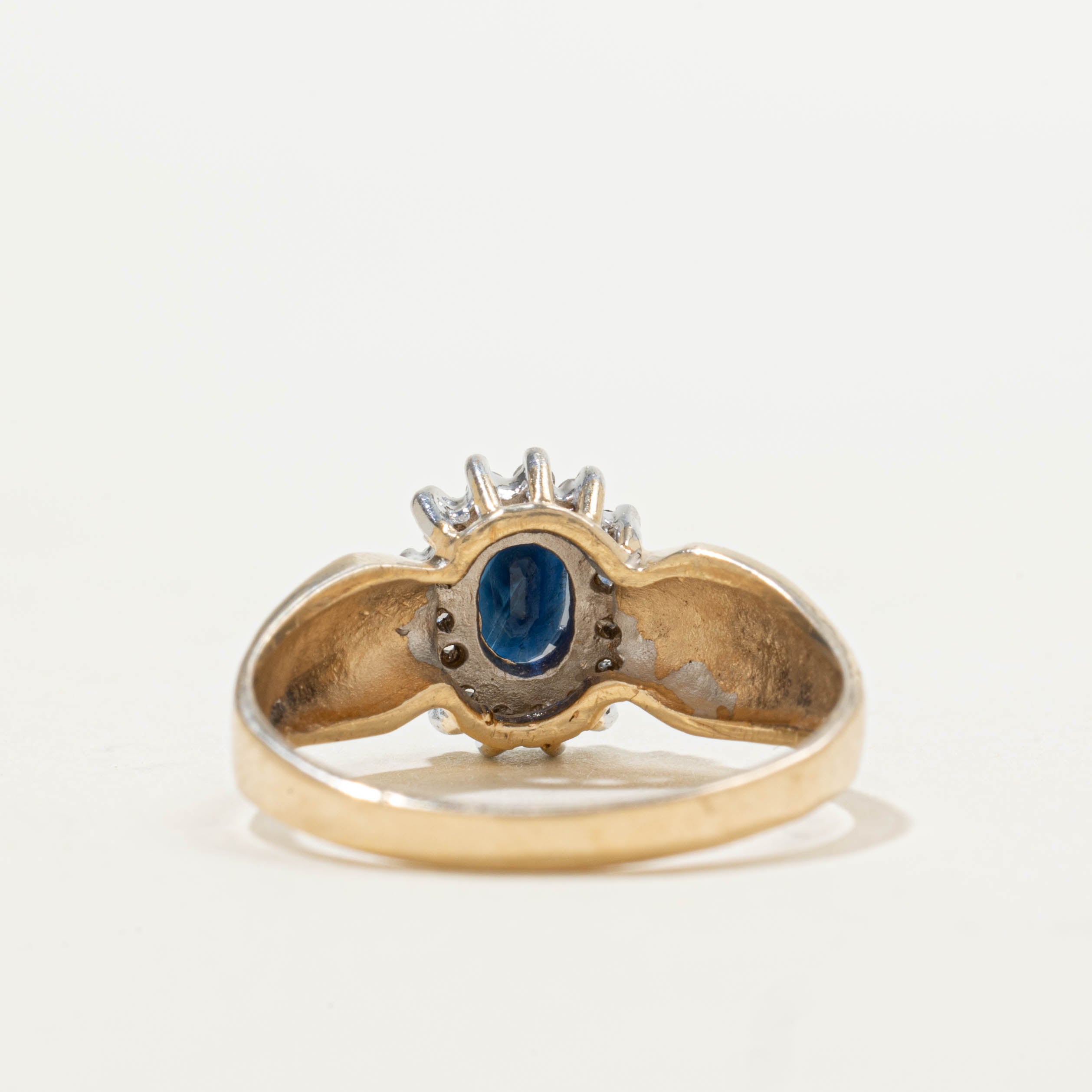 Sapphire & Diamond Petal Halo Ring | 0.50ct, 0.15ctw | SZ 7