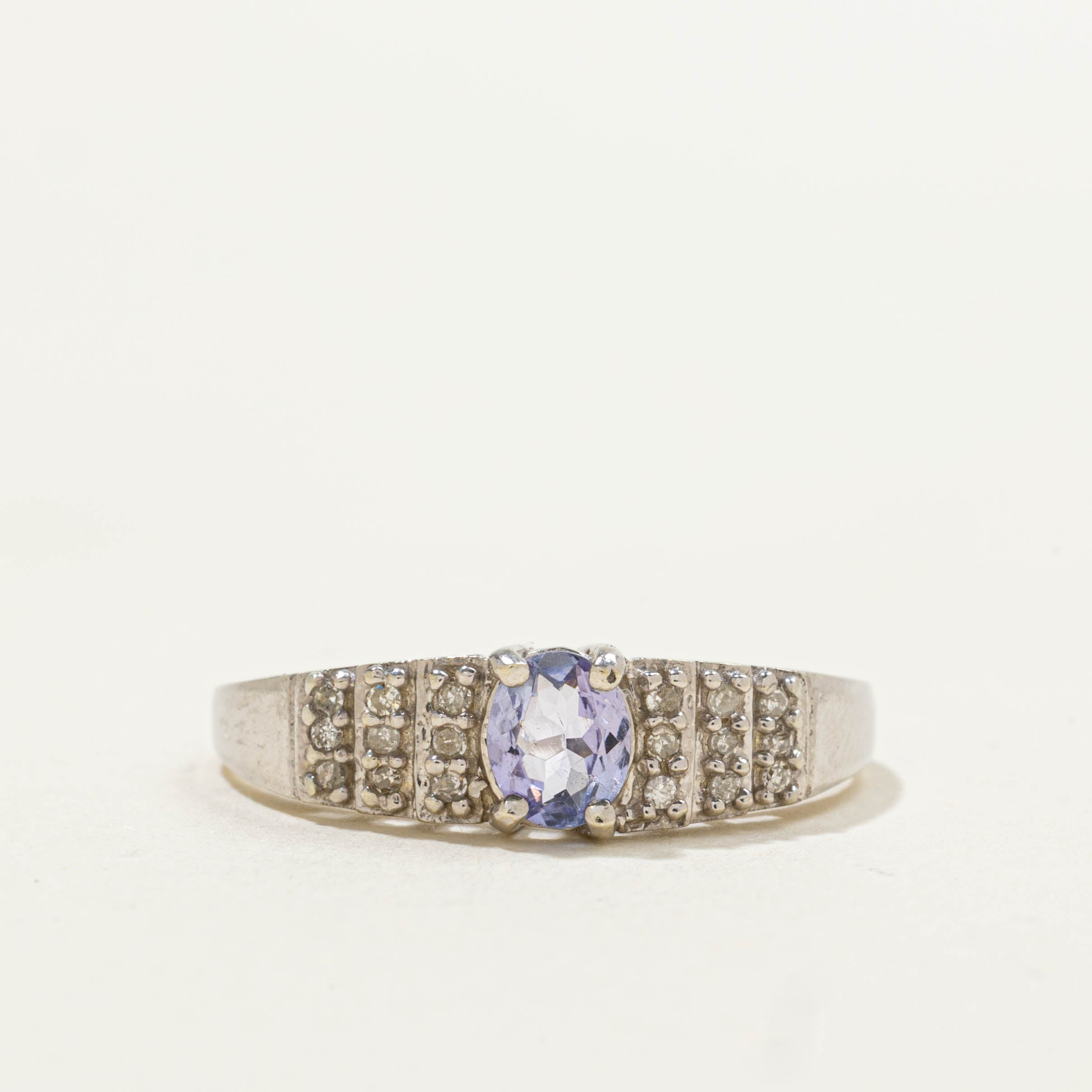 10k Multi Row Tanzanite & Diamond Ring | 0.40ct, 0.09ctw | SZ 8