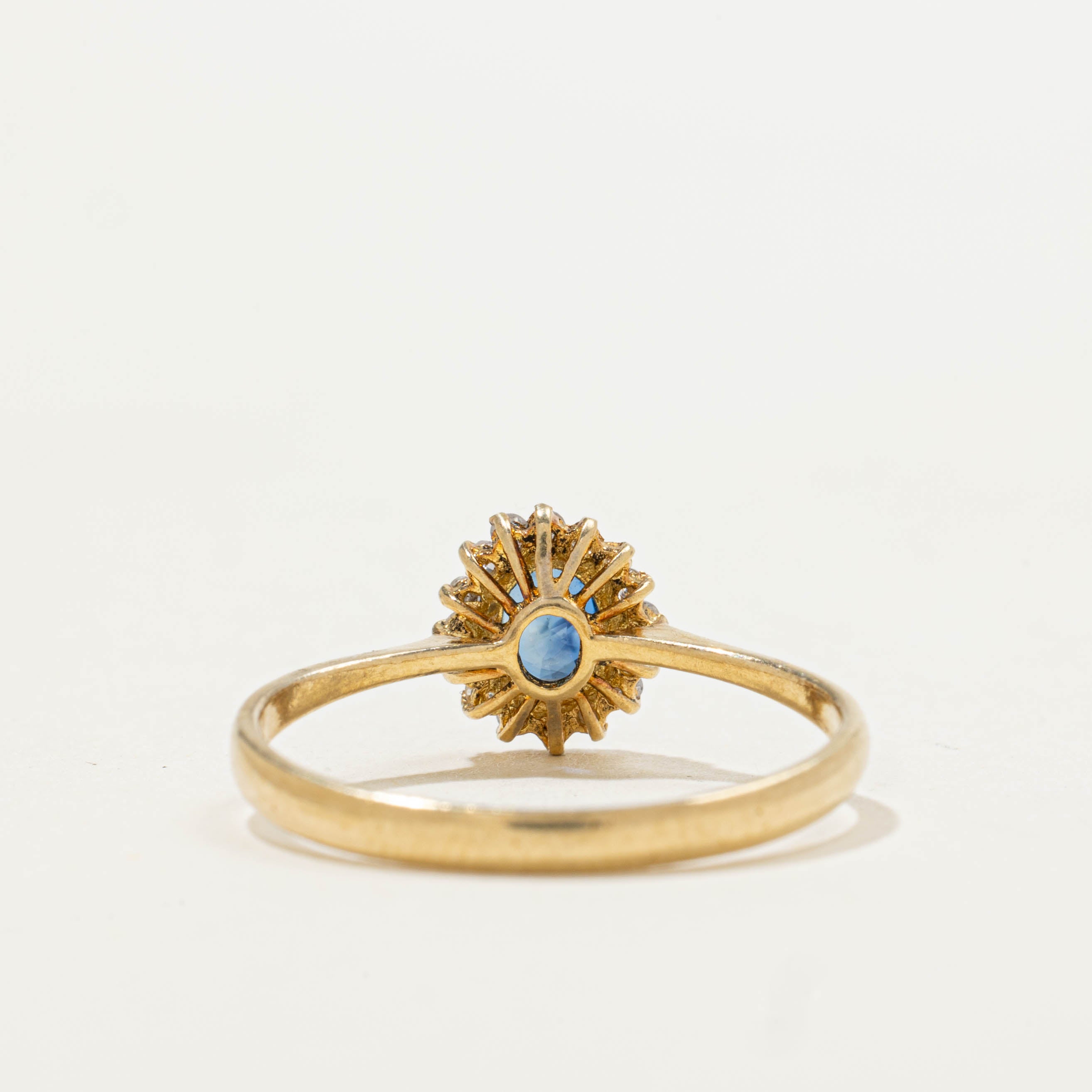 18k Sapphire & Diamond Halo Ring | 0.32ct, 0.08ctw | SZ 6