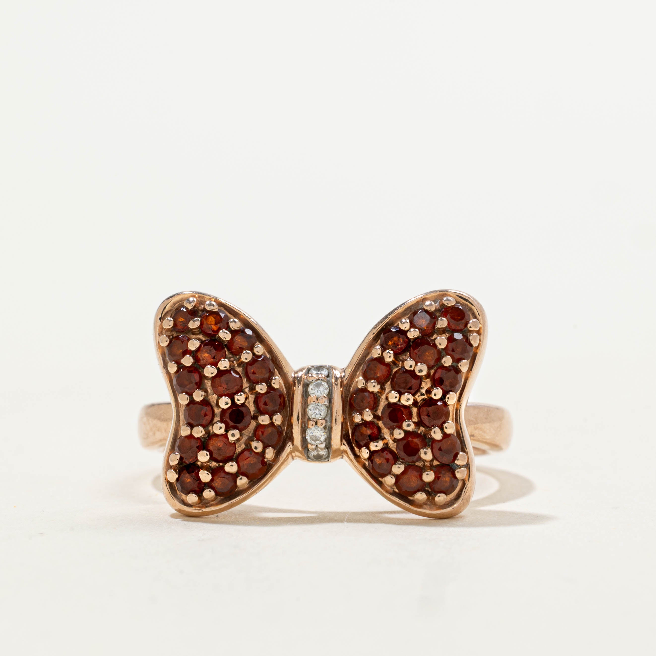 10k Scattered Garnet Butterfly Ring | 1.00ctw, 0.03ctw | SZ 8.75