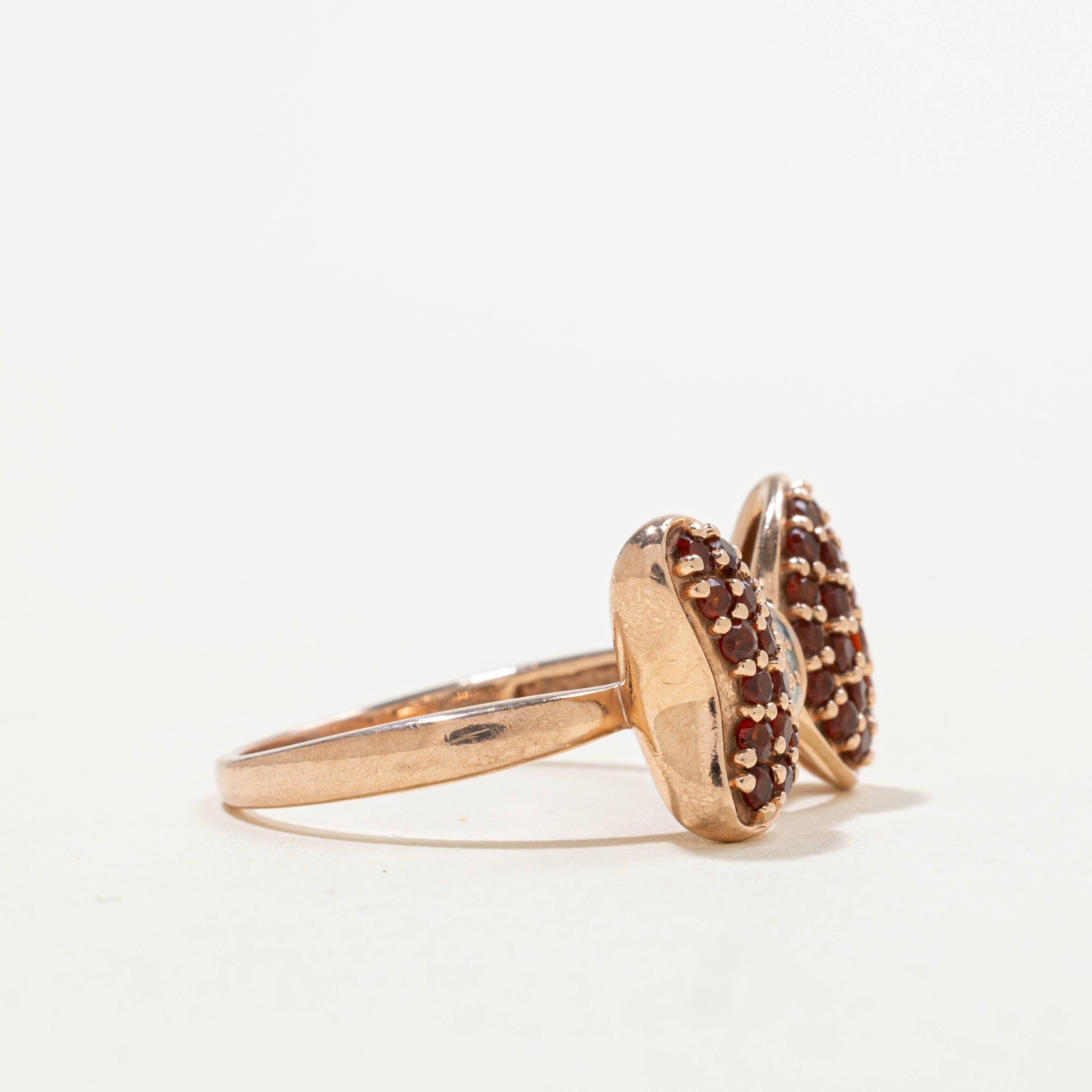 10k Scattered Garnet Butterfly Ring | 1.00ctw, 0.03ctw | SZ 8.75