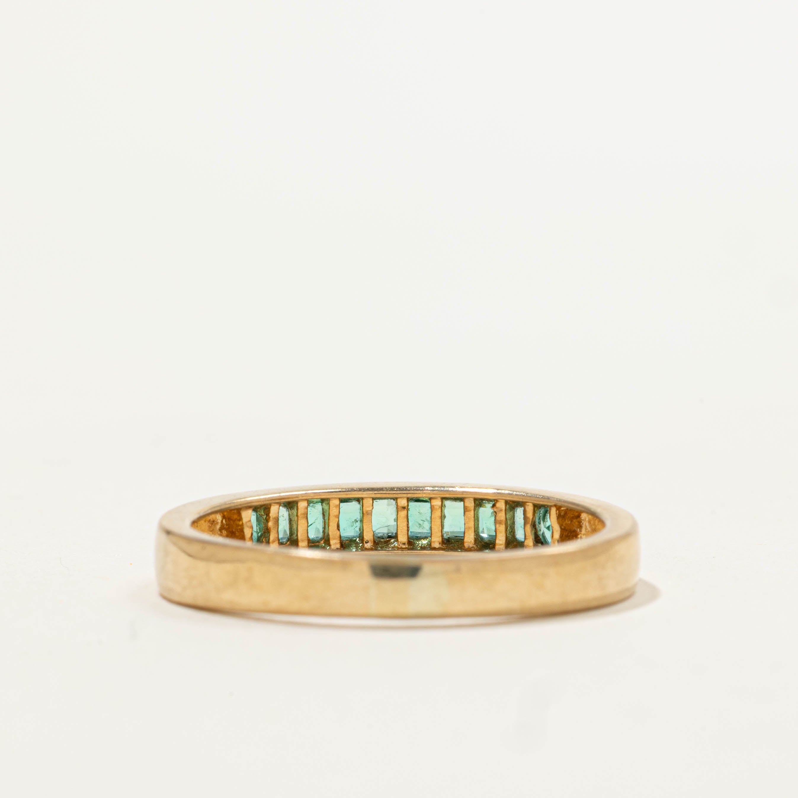 18k Semi Eternity Emerald Ring | 0.40ctw | 3.00mm | SZ 9