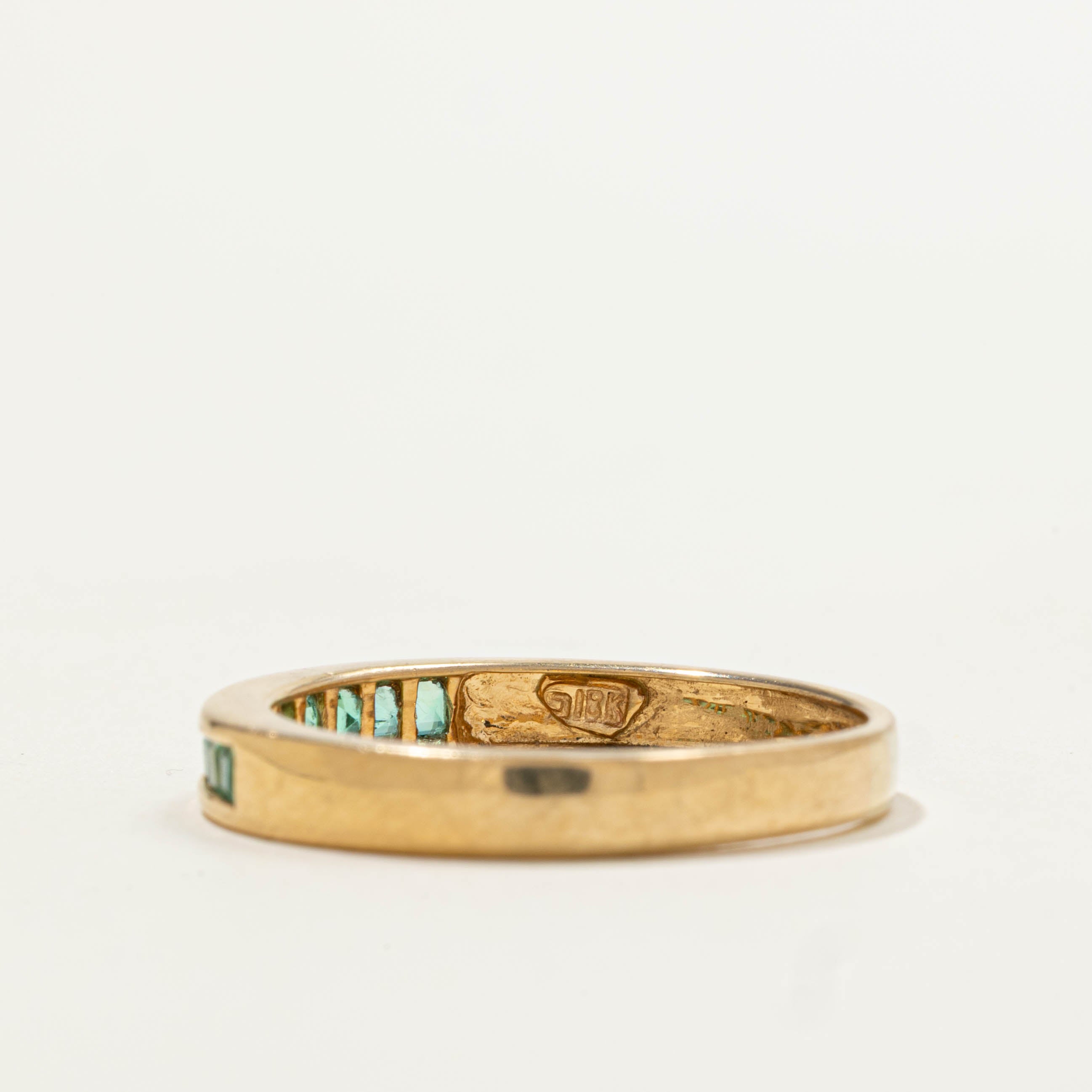 18k Semi Eternity Emerald Ring | 0.40ctw | 3.00mm | SZ 9