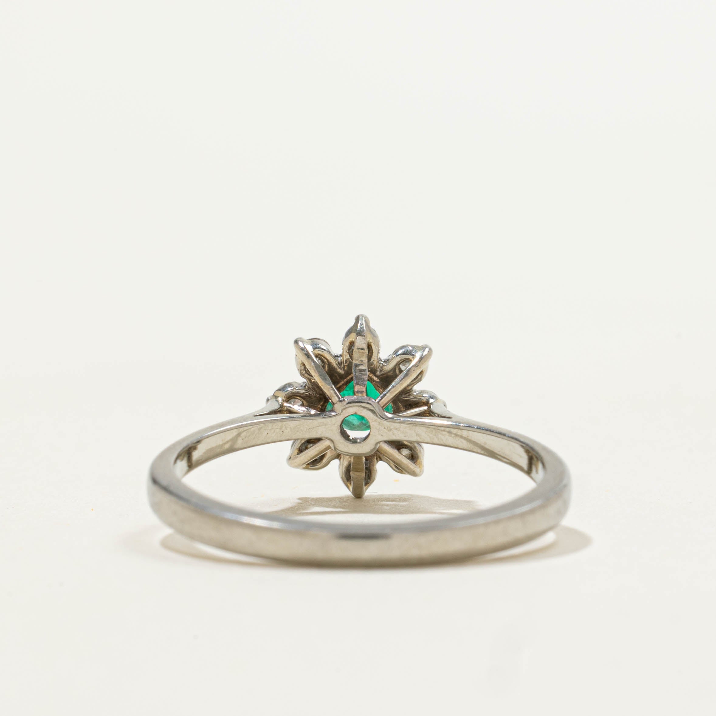 18k Emerald & Diamond Petal Ring | 0.13ct, 0.16ctw | SZ 6
