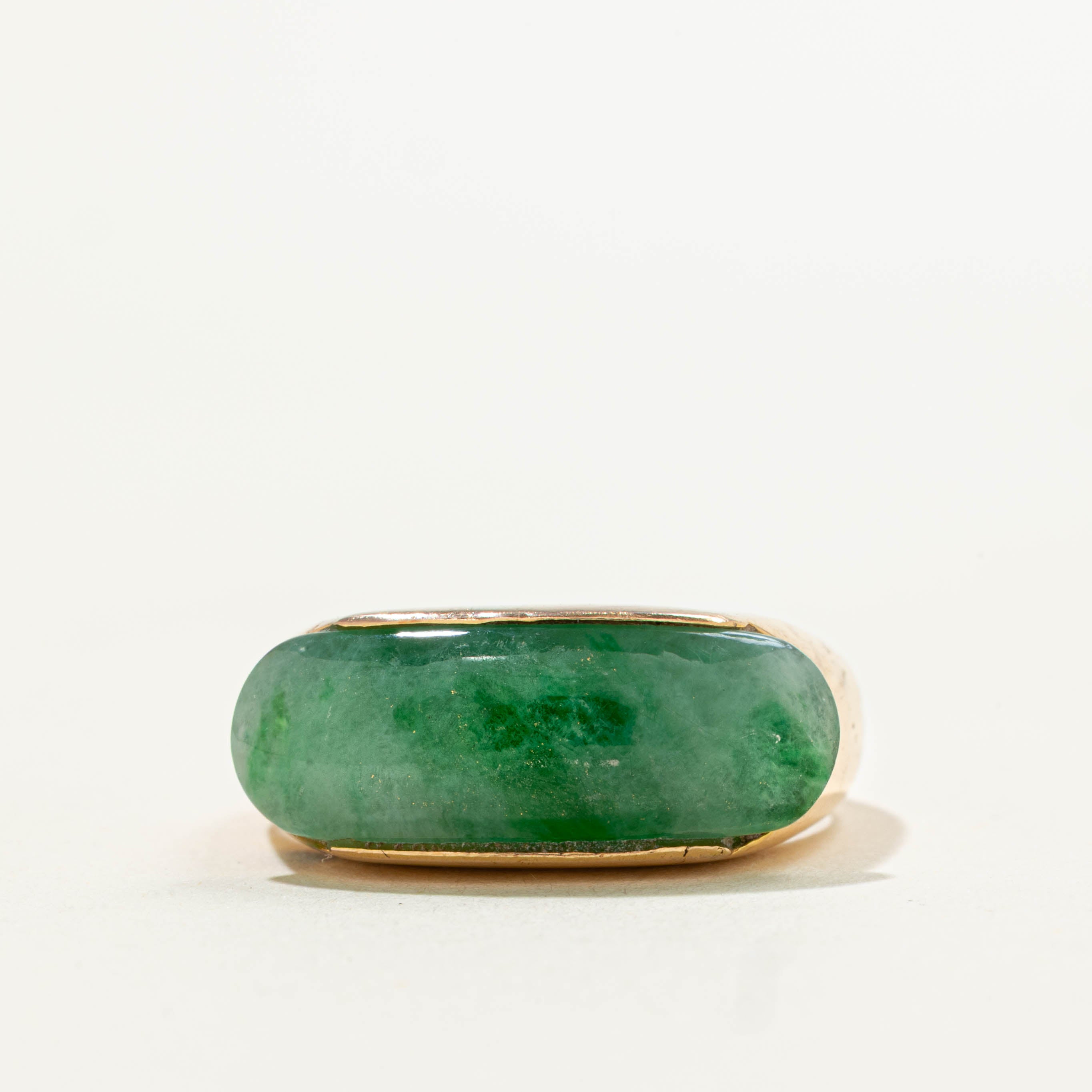 18k East West Jadeite Dome Ring | 3.50ct | SZ 6.5