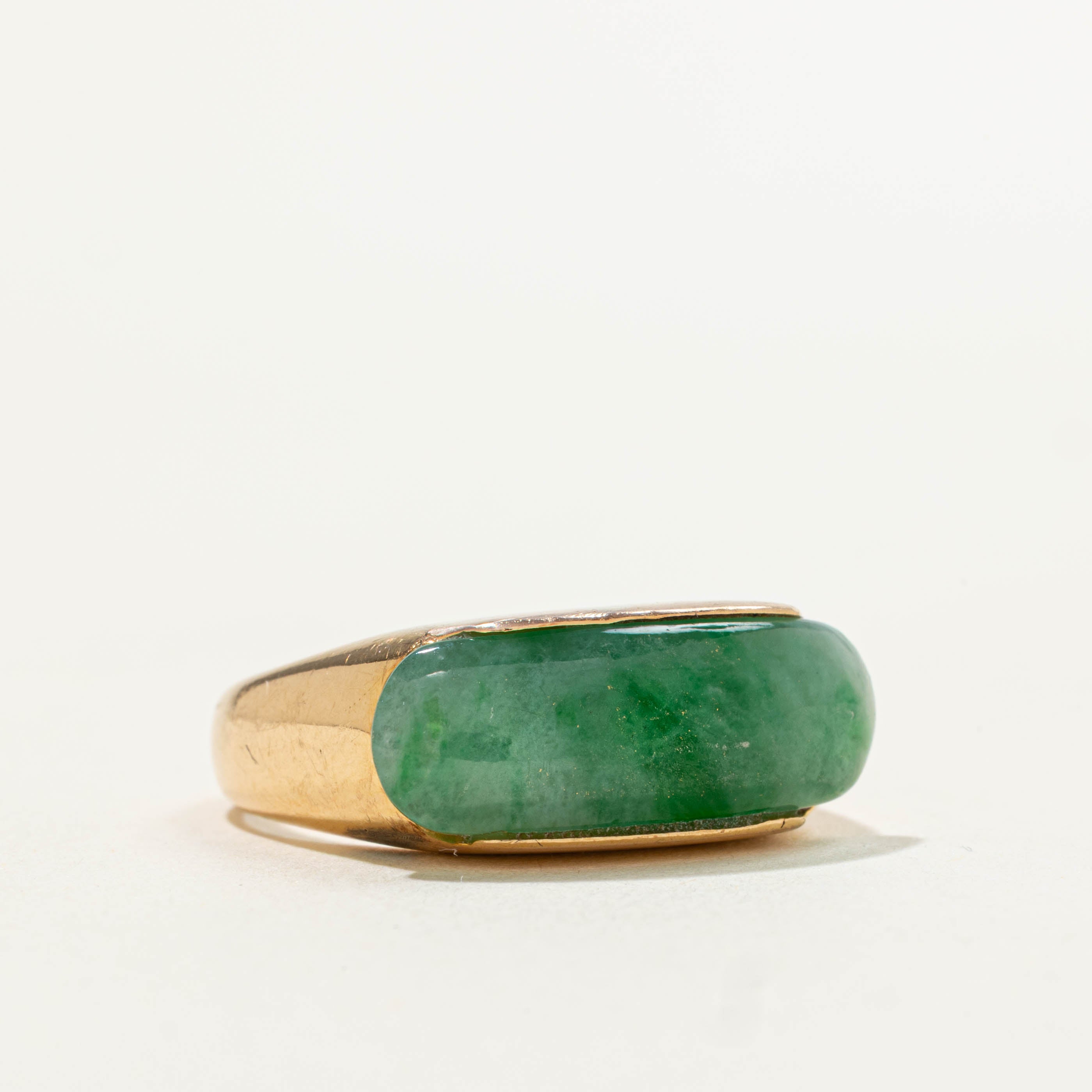 18k East West Jadeite Dome Ring | 3.50ct | SZ 6.5