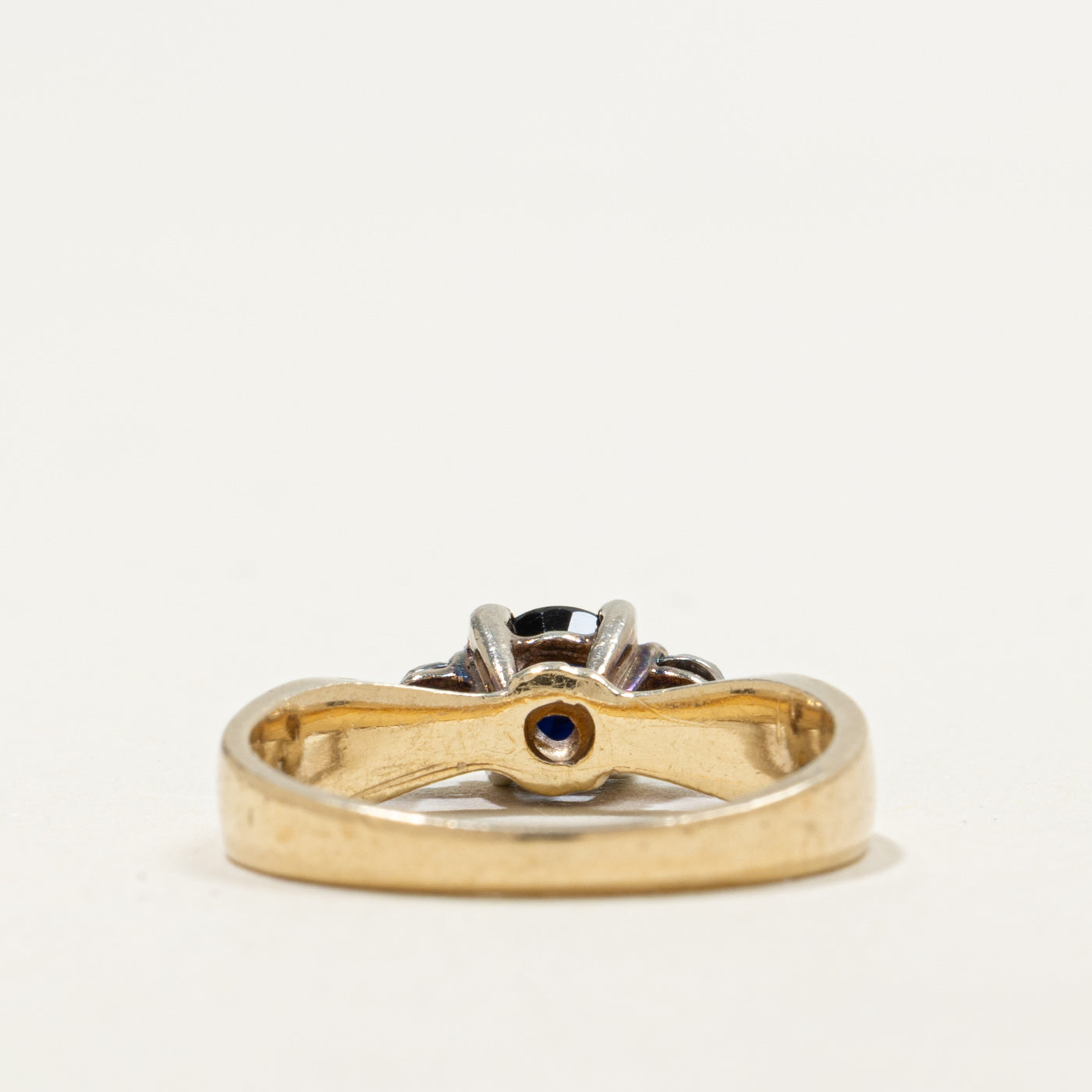 10K Round Cut Sapphire & Diamond Accented Ring | 0.55ct, 0.02ctw | SZ 5.25
