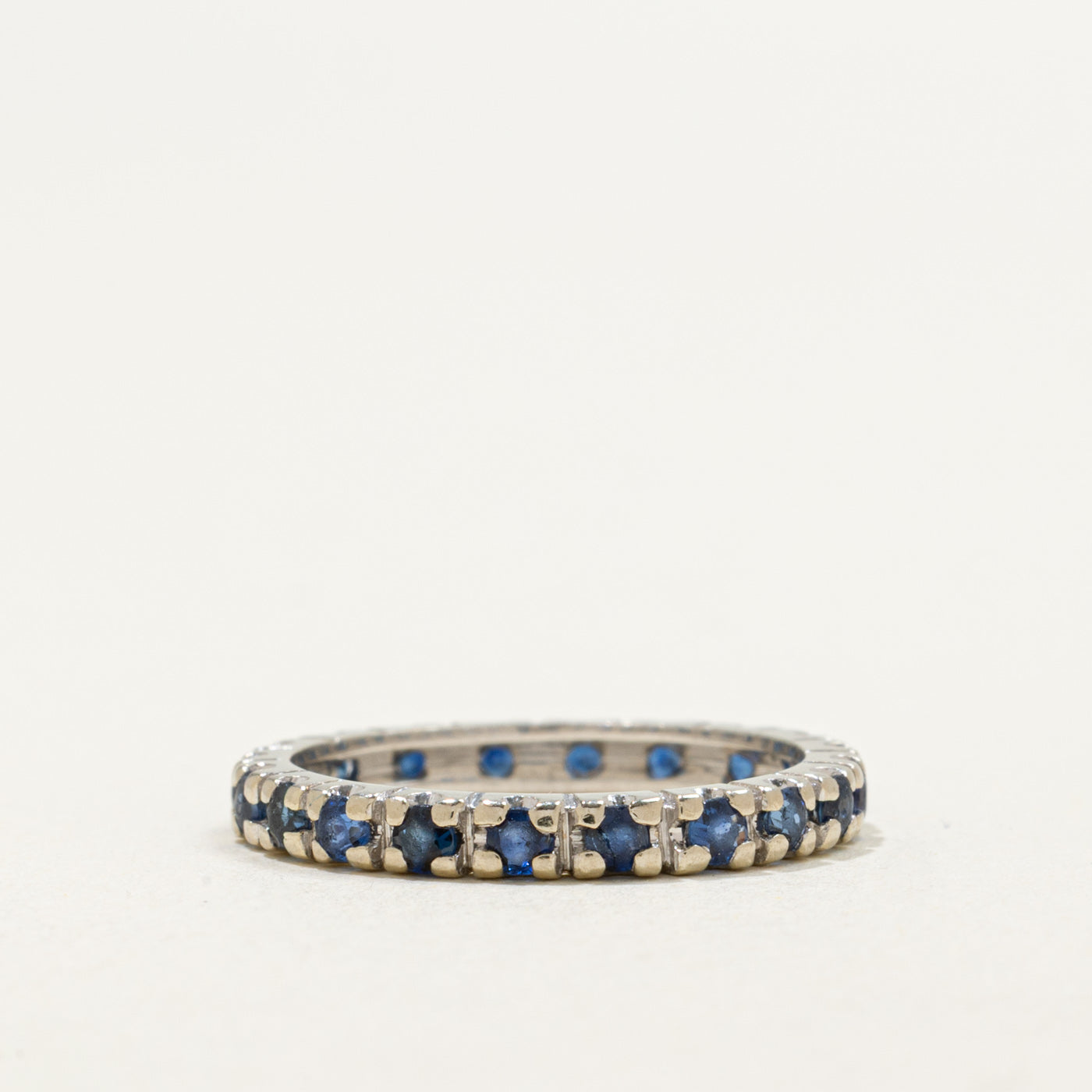 14K Eternity Round Cut Sapphire Band | 0.70ctw | 2.25mm | SZ 4.75