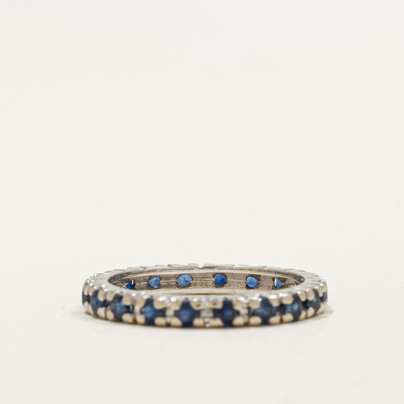 14K Eternity Round Cut Sapphire Band | 0.70ctw | 2.25mm | SZ 4.75