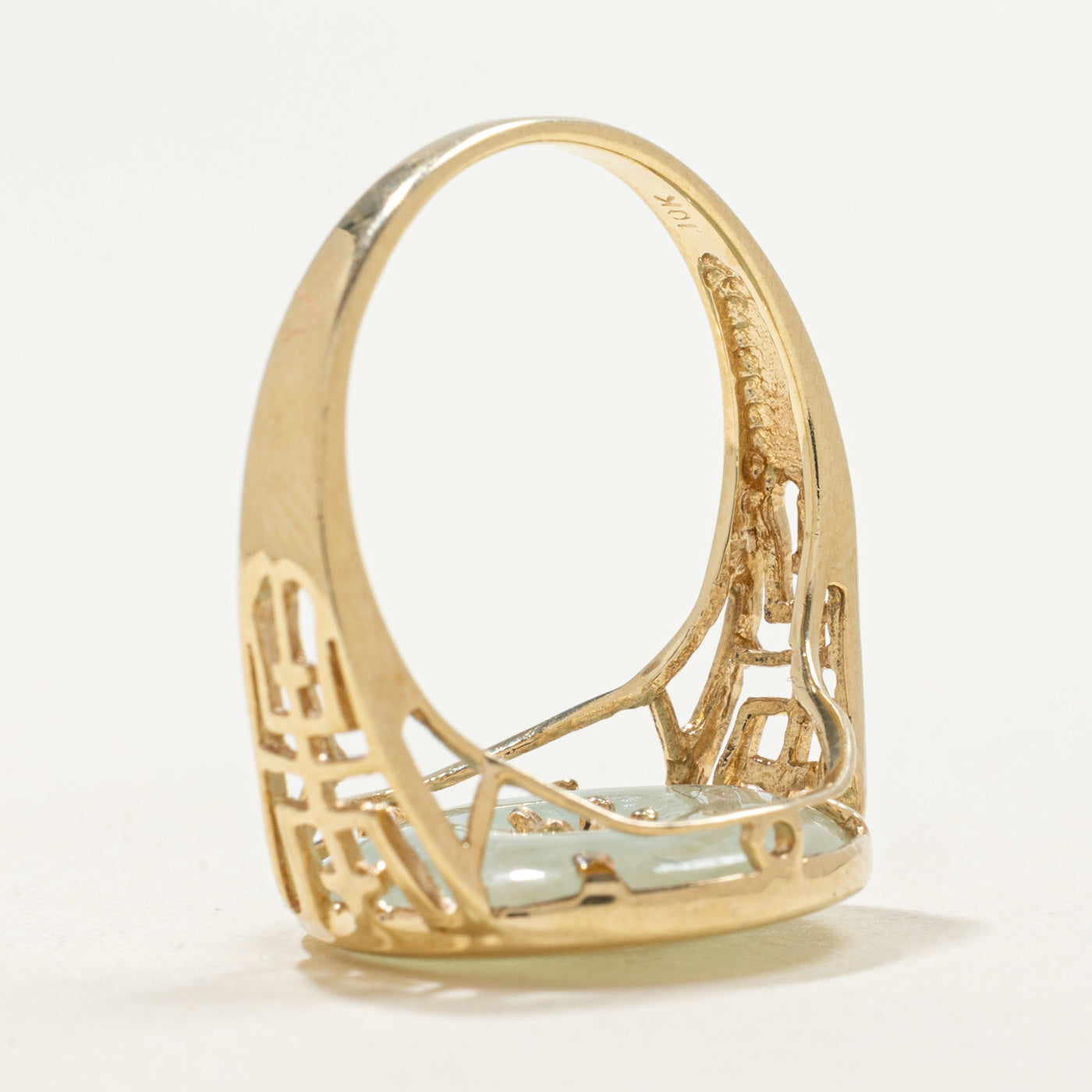 10K Jade Donut Openwork Ring | 5.00ct | SZ 7.25