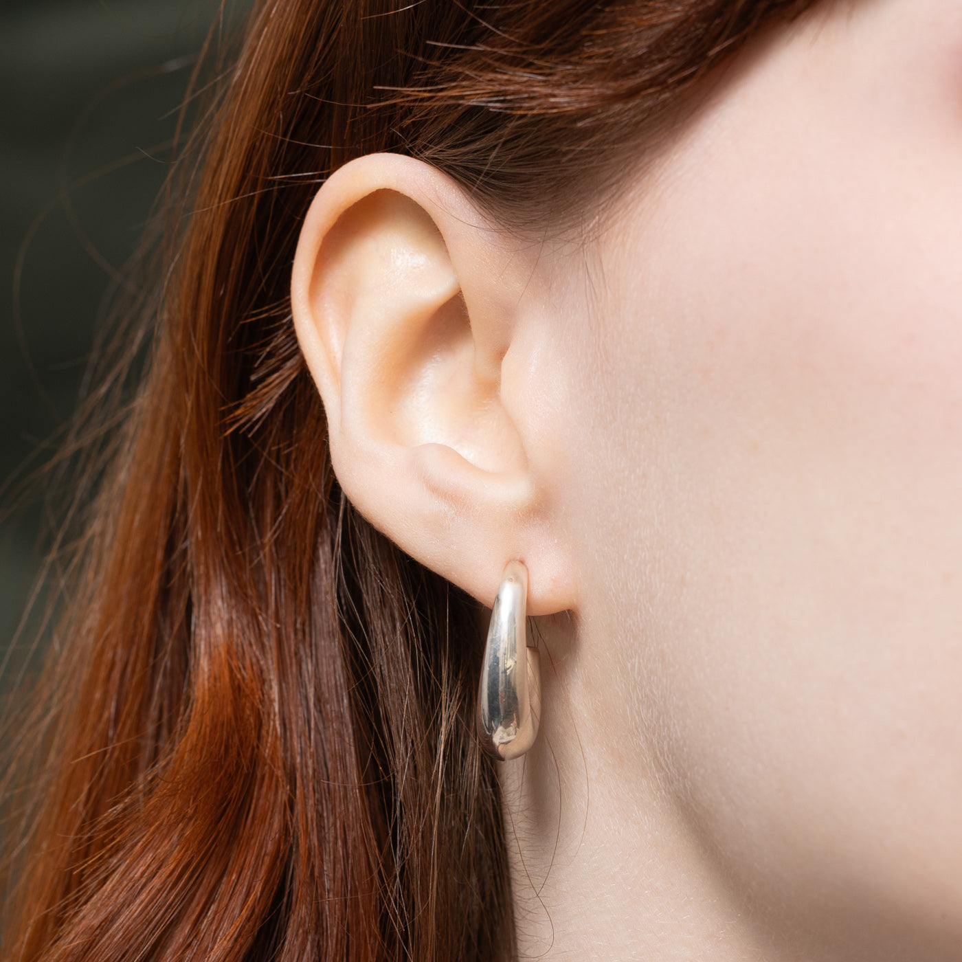 'Tiffany & Co.' Sterling Silver Half Hoop Earrings