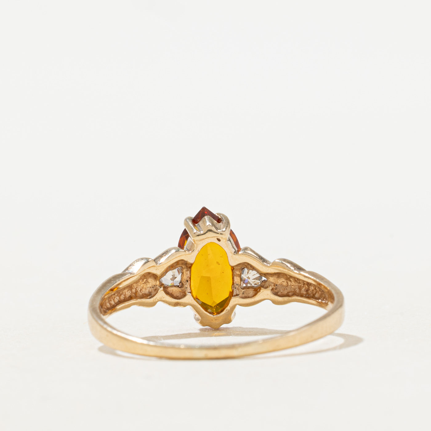 Marquise Cut Synthetic Sapphire & Diamond Ring | SZ 7.5 |