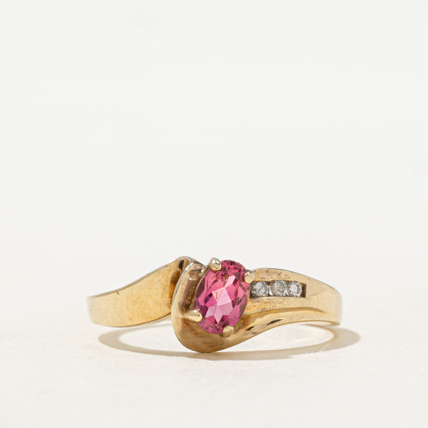 Pink Tourmaline & Diamond Ring | 0.36ct, 0.03ctw | SZ 8.75 |