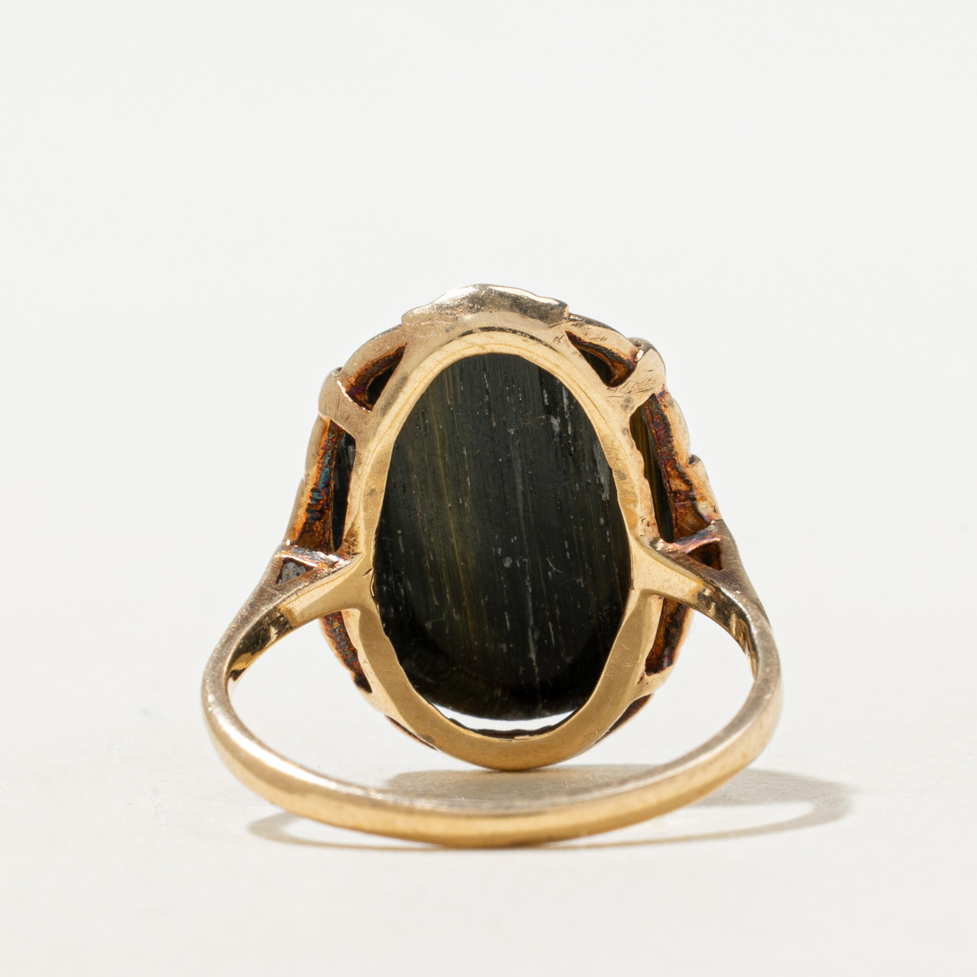 Bague cocktail œil de tigre taille cabochon | 7,0 ct | Taille 6,5 |