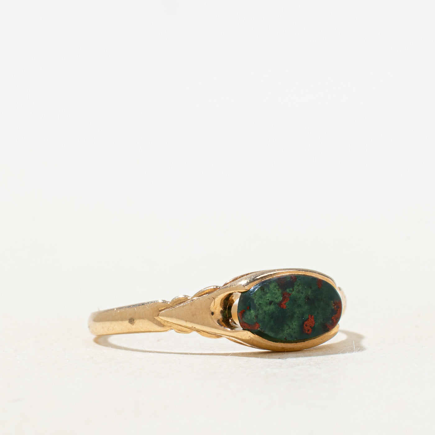 East West Semi Bezel Bloodstone Ring | 0.5ct | SZ 8.5 |