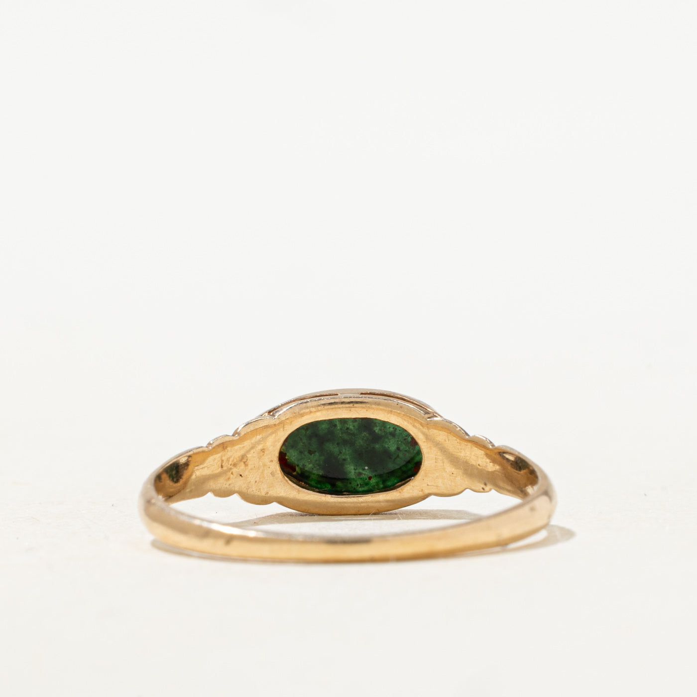 East West Semi Bezel Bloodstone Ring | 0.5ct | SZ 8.5 |