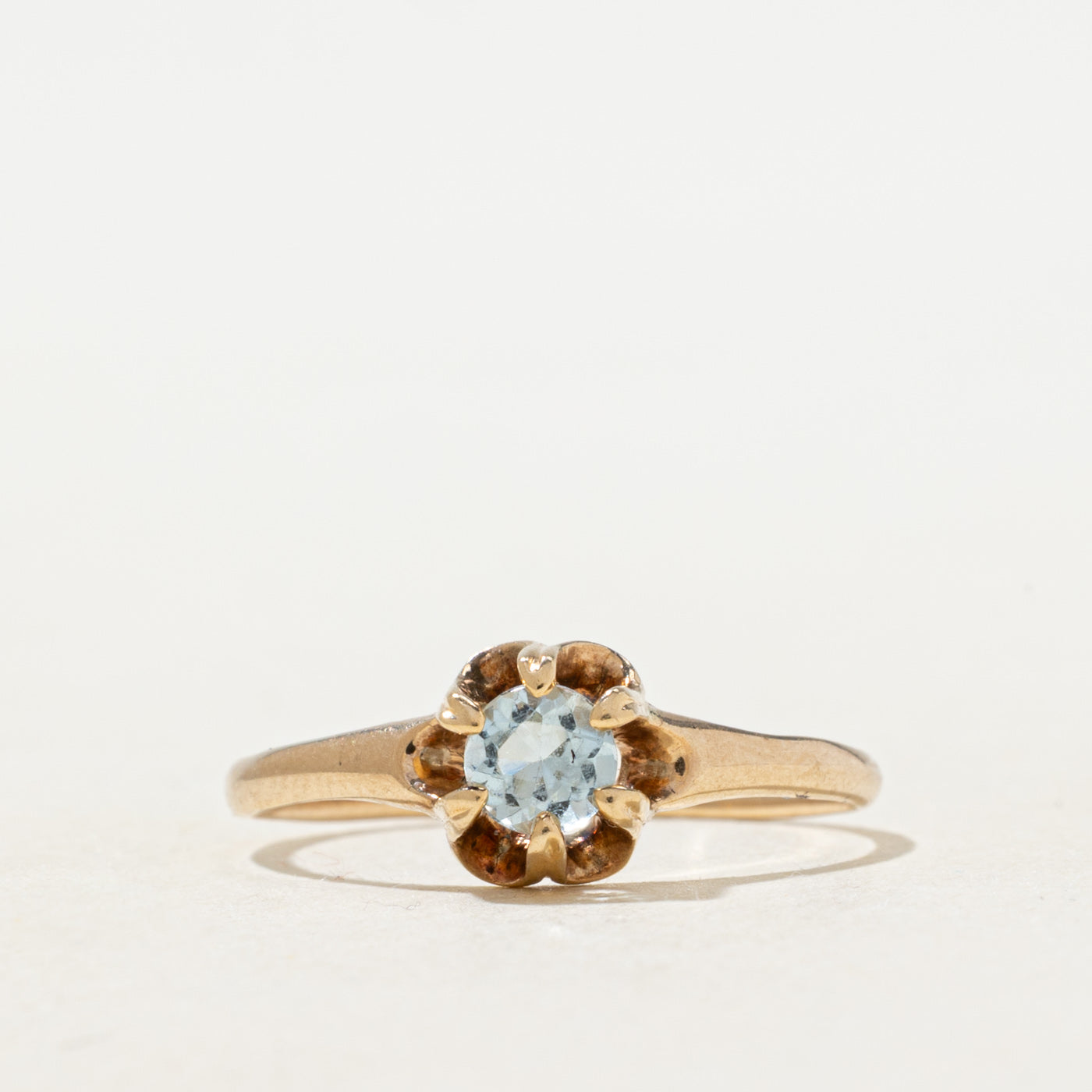 Belcher Set Aquamarine Ring | 0.16ct | SZ 6.5 |