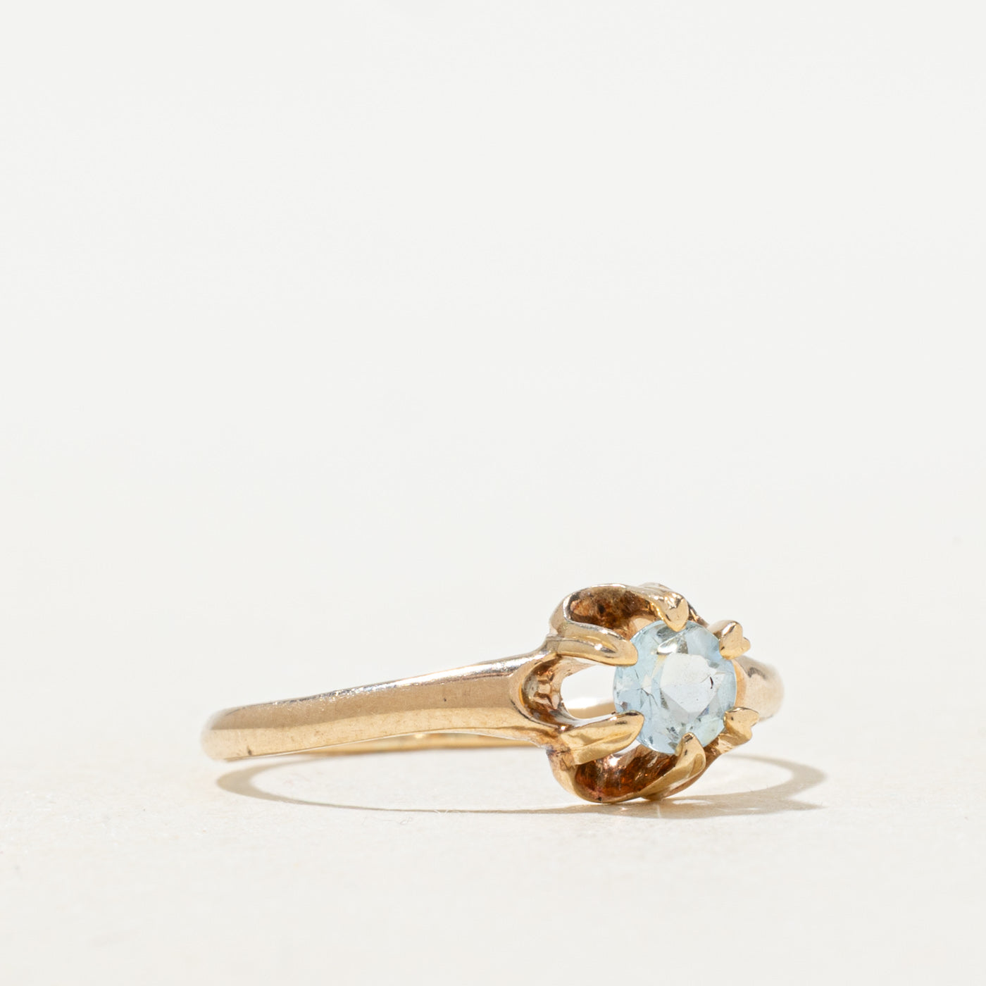 Belcher Set Aquamarine Ring | 0.16ct | SZ 6.5 |