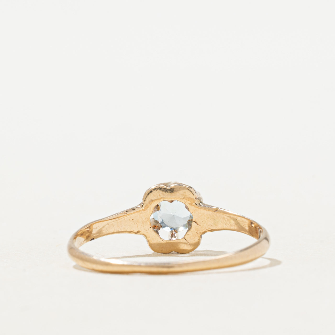 Belcher Set Aquamarine Ring | 0.16ct | SZ 6.5 |