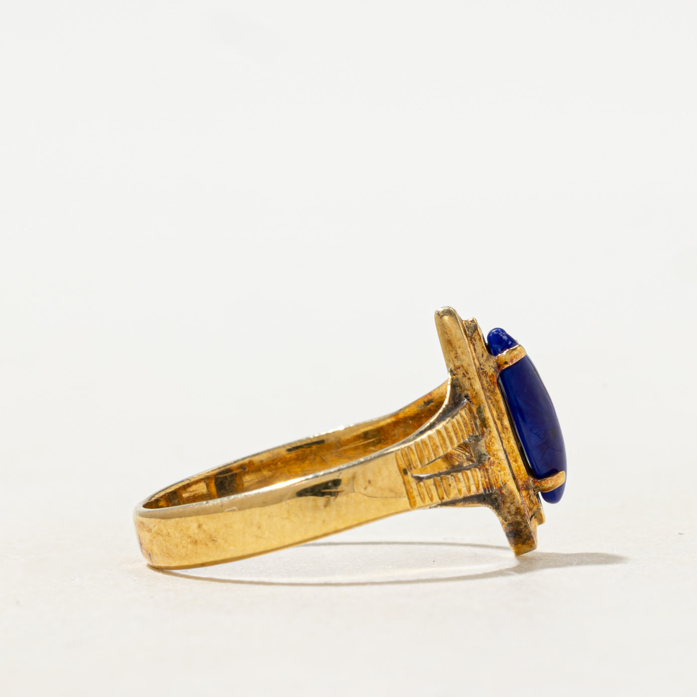 Lapis Split Shank Navette Ring | 0.6ct | SZ 5.75 |