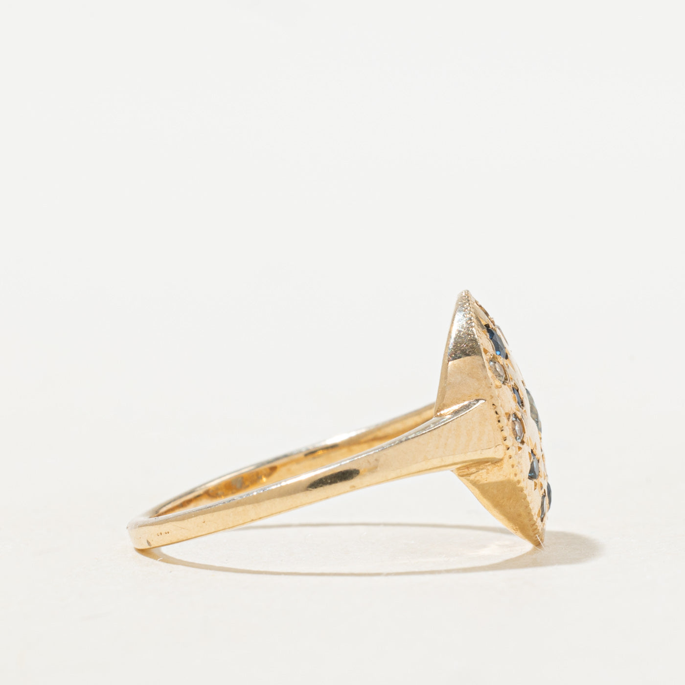 'Bluboho' Tie Dye Moonchild Medallion Ring | 0.3ctw | SZ 6.75 |