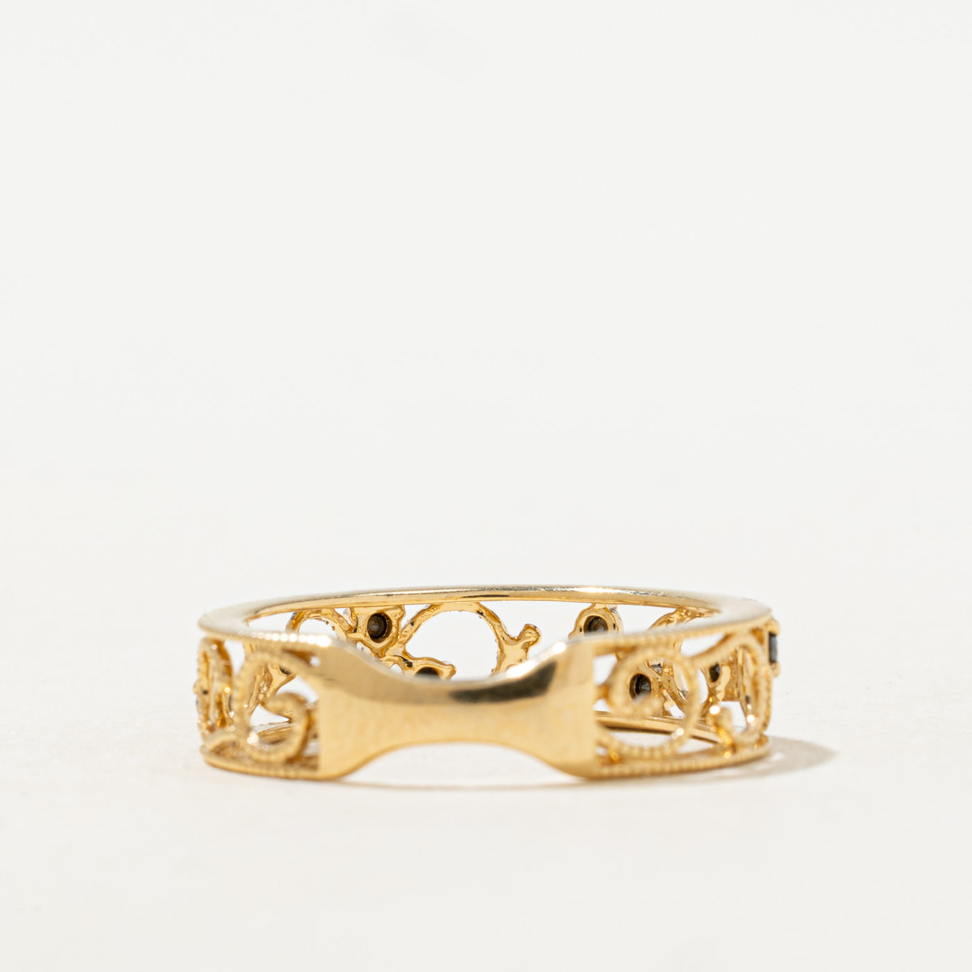 Black Diamond Scrollwork Band | 0.11ctw | 5.35mm | SZ 7.25 |