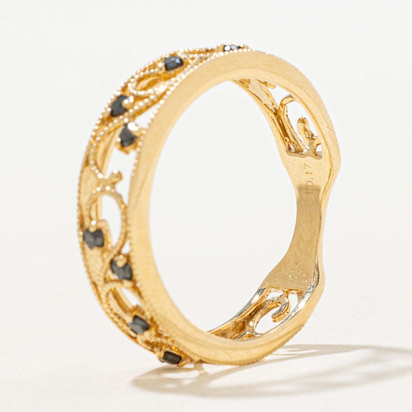 Black Diamond Scrollwork Band | 0.11ctw | 5.35mm | SZ 7.25 |