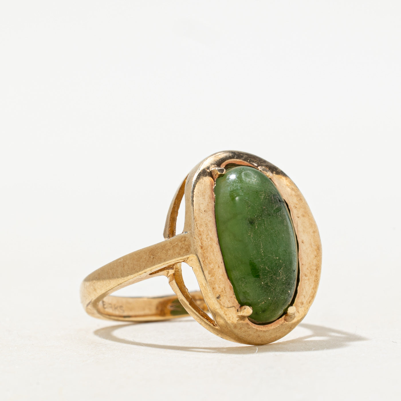 Cabochon Cut Nephrite Jade Cocktail Ring | 3.5ct | SZ 5.75 |