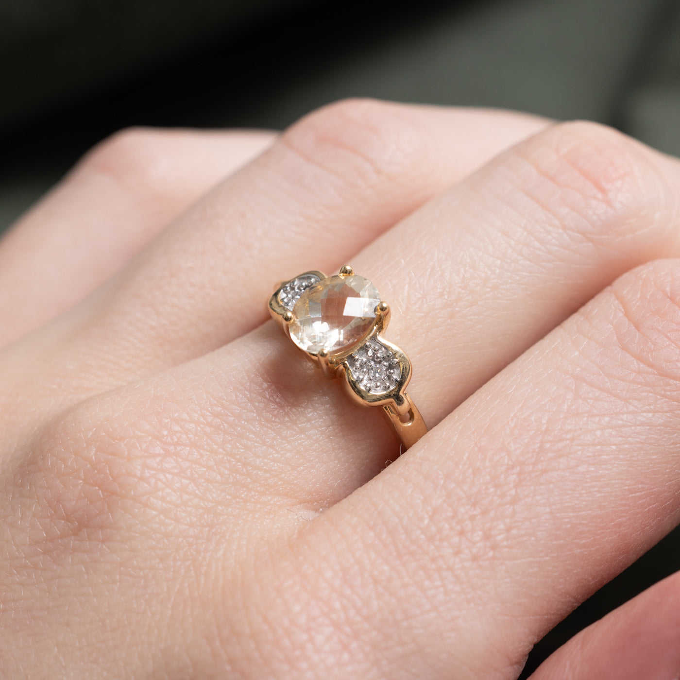 Oval Cut Heliodor & Diamond Ring | 1.16ct, 0.01ctw | SZ 5.75 |