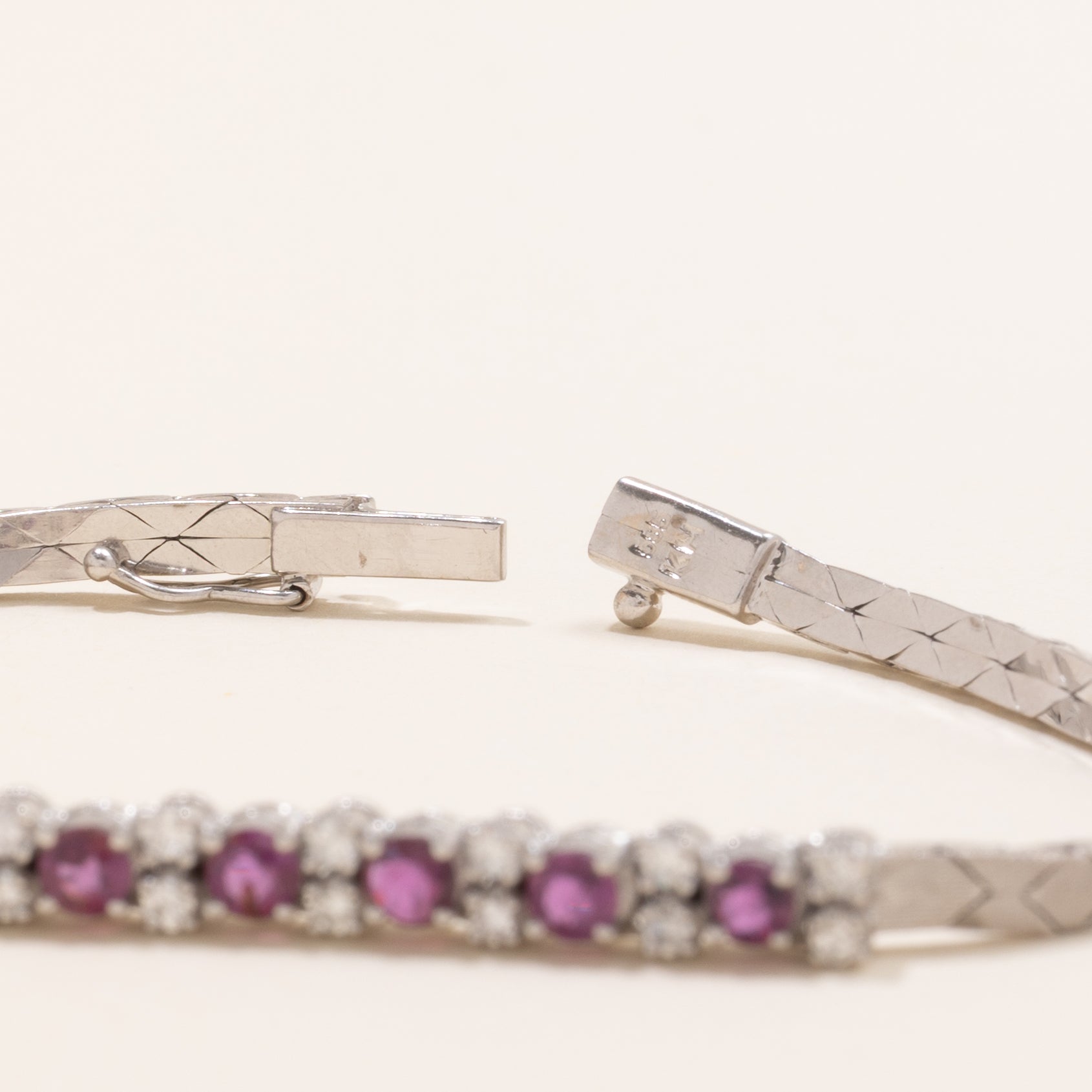 Ruby & Diamond Cobra Link Gemstone Bracelet | 1.26ctw, 0.35ctw | 7.5" |