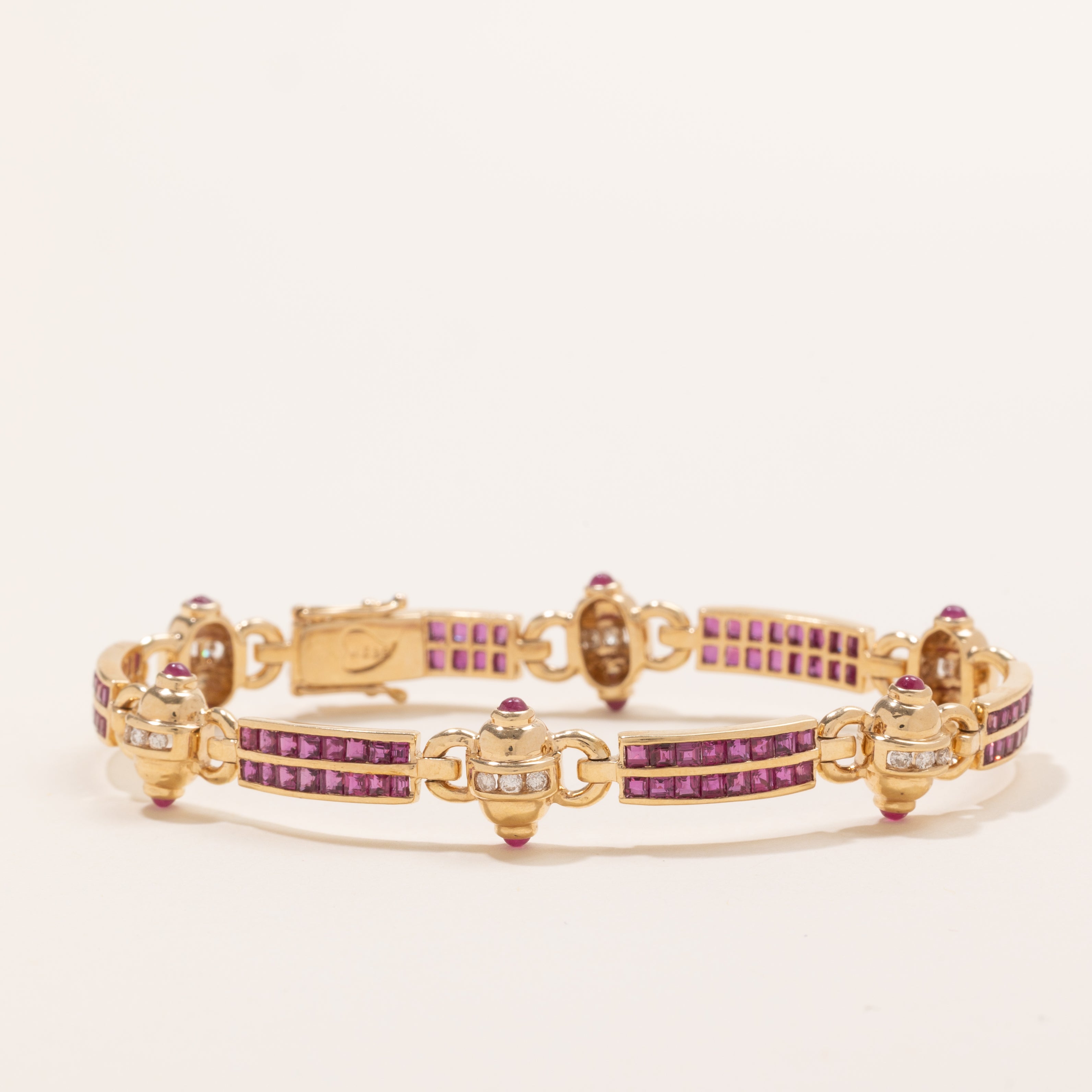 Ruby & Diamond Gemstone Bracelet | 5.29ctw, 0.27ctw | 7" |